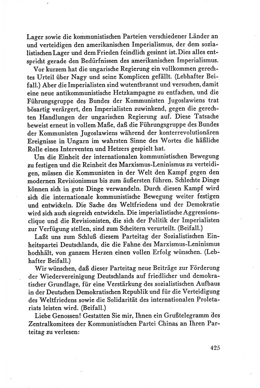 Protokoll der Verhandlungen des Ⅴ. Parteitages der Sozialistischen Einheitspartei Deutschlands (SED) [Deutsche Demokratische Republik (DDR)] 1958, Seite 425