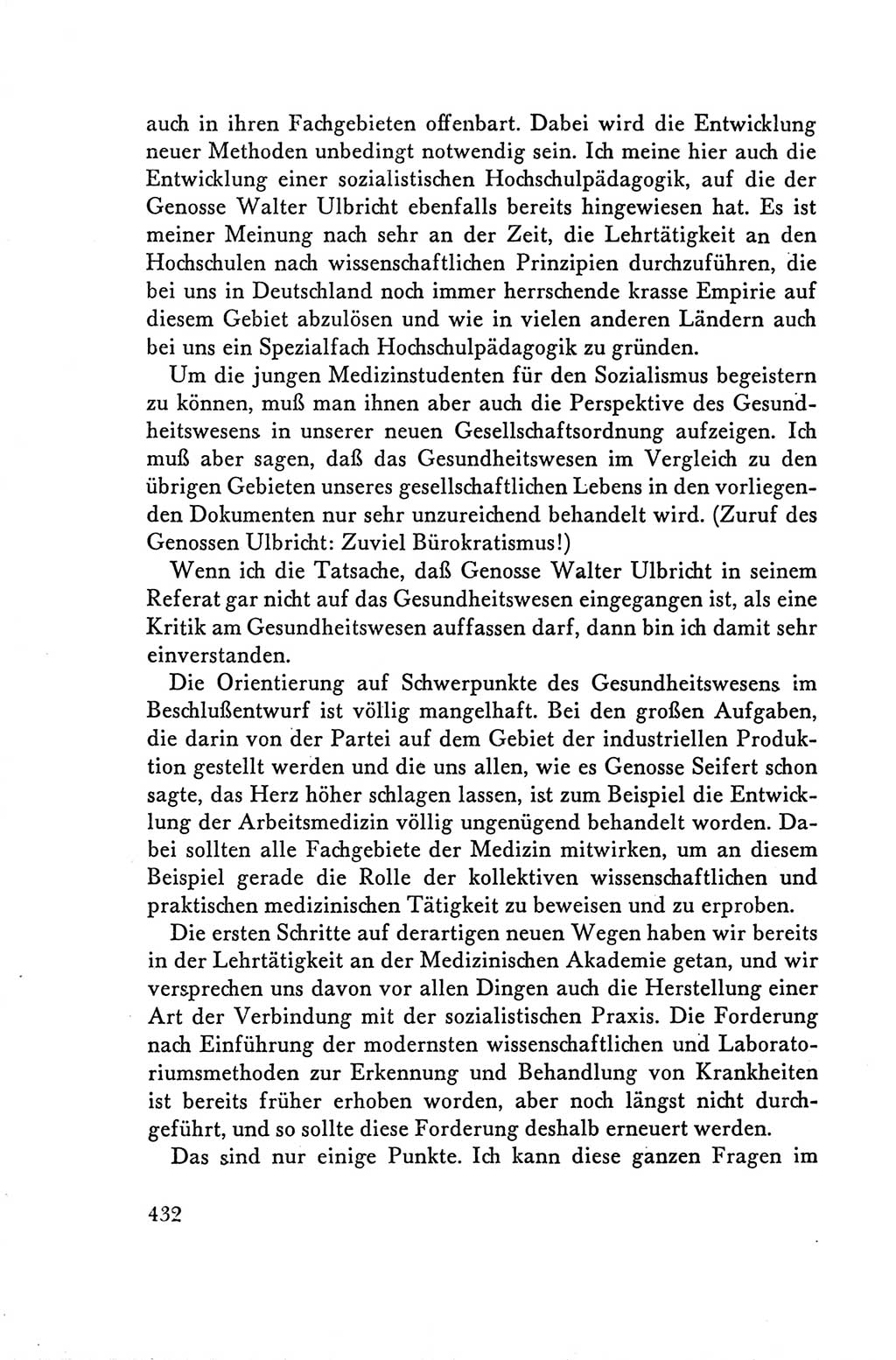 Protokoll der Verhandlungen des Ⅴ. Parteitages der Sozialistischen Einheitspartei Deutschlands (SED) [Deutsche Demokratische Republik (DDR)] 1958, Seite 432