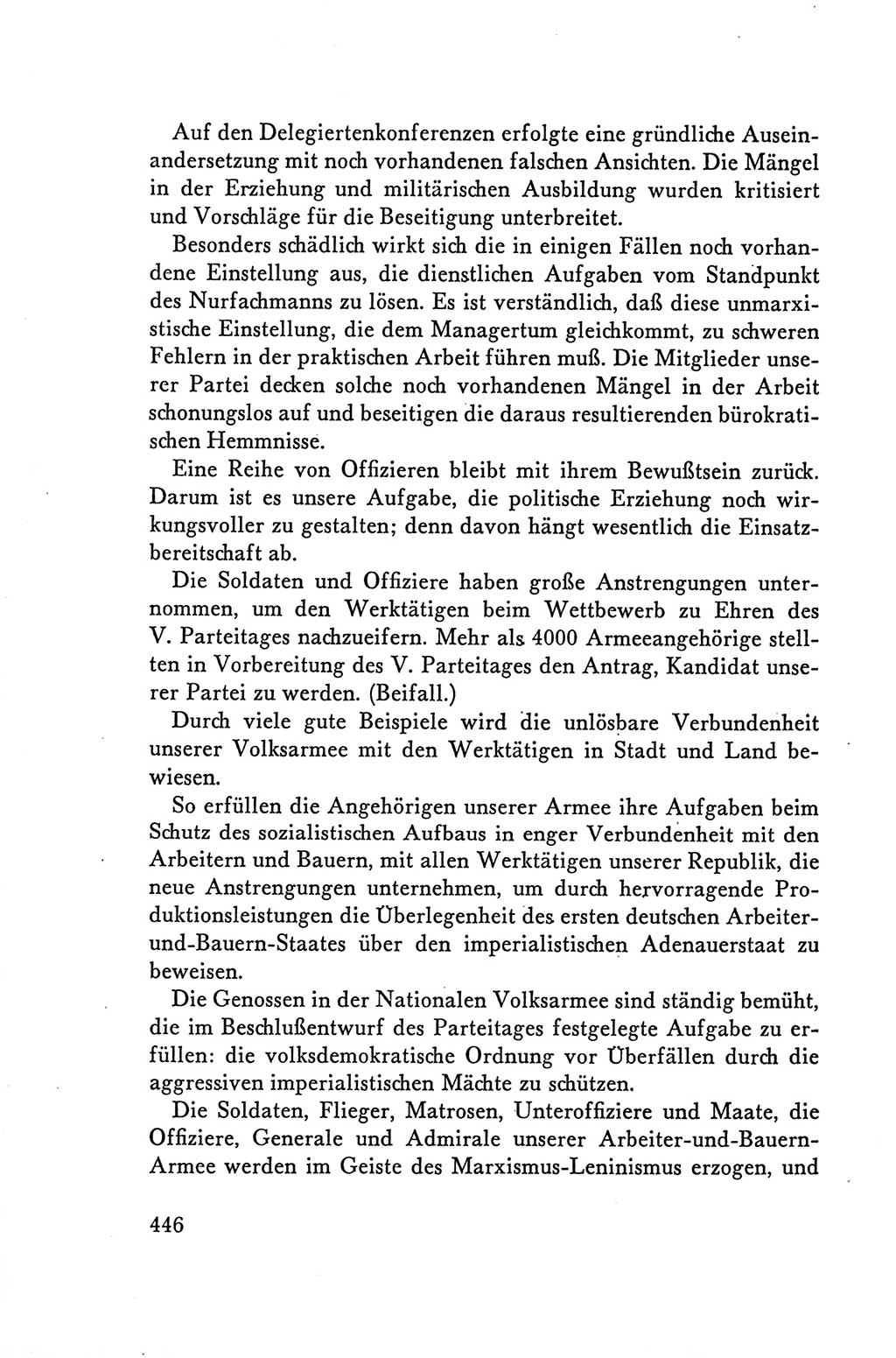 Protokoll der Verhandlungen des Ⅴ. Parteitages der Sozialistischen Einheitspartei Deutschlands (SED) [Deutsche Demokratische Republik (DDR)] 1958, Seite 446