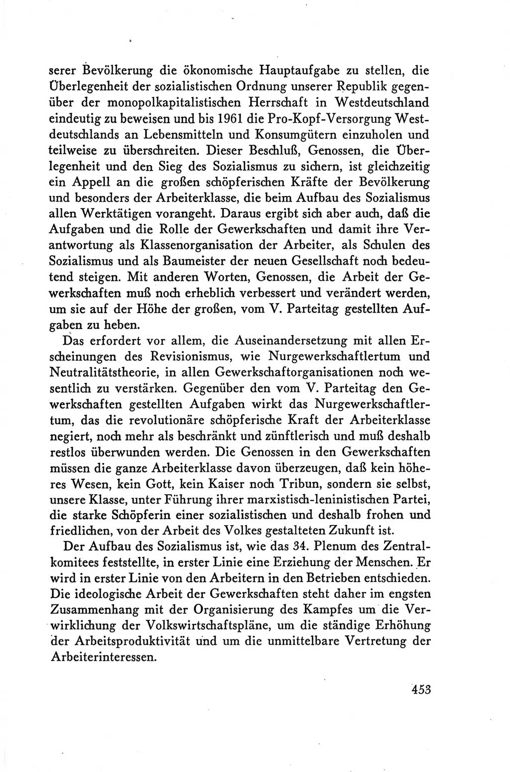 Protokoll der Verhandlungen des Ⅴ. Parteitages der Sozialistischen Einheitspartei Deutschlands (SED) [Deutsche Demokratische Republik (DDR)] 1958, Seite 453