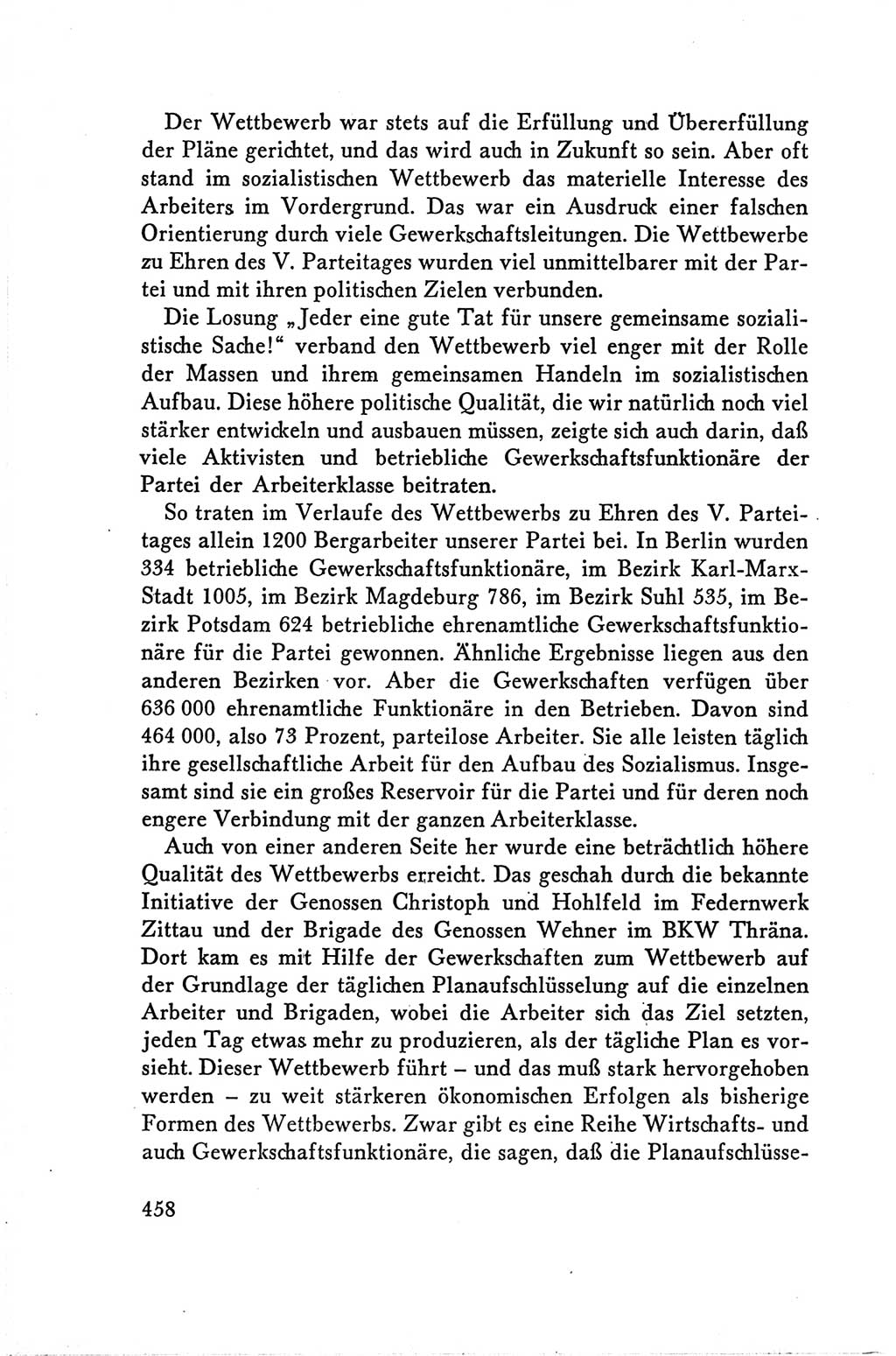 Protokoll der Verhandlungen des Ⅴ. Parteitages der Sozialistischen Einheitspartei Deutschlands (SED) [Deutsche Demokratische Republik (DDR)] 1958, Seite 458