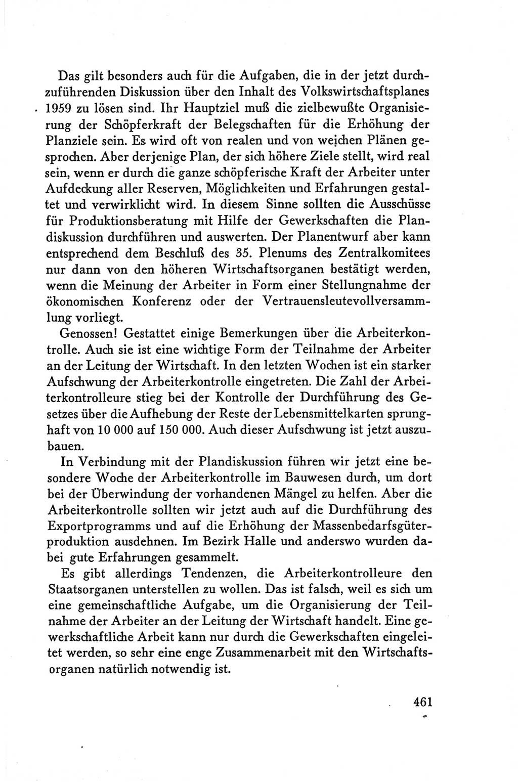 Protokoll der Verhandlungen des Ⅴ. Parteitages der Sozialistischen Einheitspartei Deutschlands (SED) [Deutsche Demokratische Republik (DDR)] 1958, Seite 461