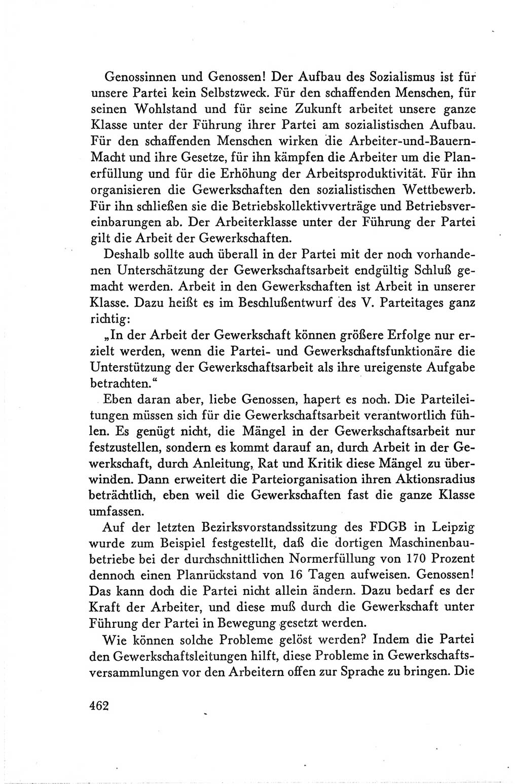 Protokoll der Verhandlungen des Ⅴ. Parteitages der Sozialistischen Einheitspartei Deutschlands (SED) [Deutsche Demokratische Republik (DDR)] 1958, Seite 462