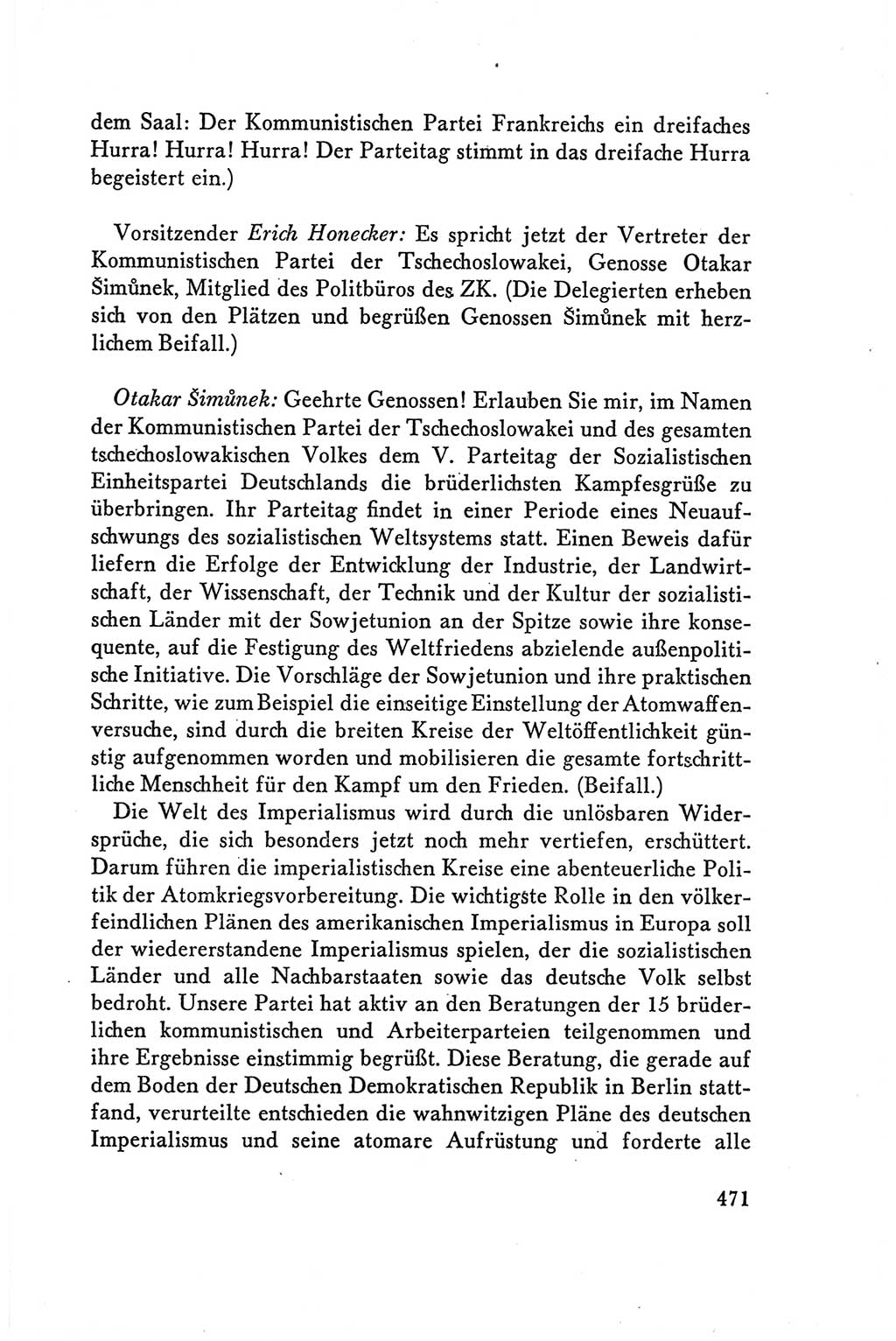 Protokoll der Verhandlungen des Ⅴ. Parteitages der Sozialistischen Einheitspartei Deutschlands (SED) [Deutsche Demokratische Republik (DDR)] 1958, Seite 471