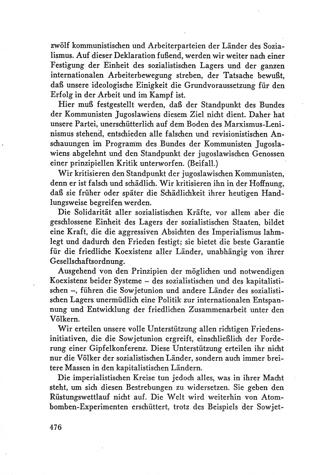 Protokoll der Verhandlungen des Ⅴ. Parteitages der Sozialistischen Einheitspartei Deutschlands (SED) [Deutsche Demokratische Republik (DDR)] 1958, Seite 476