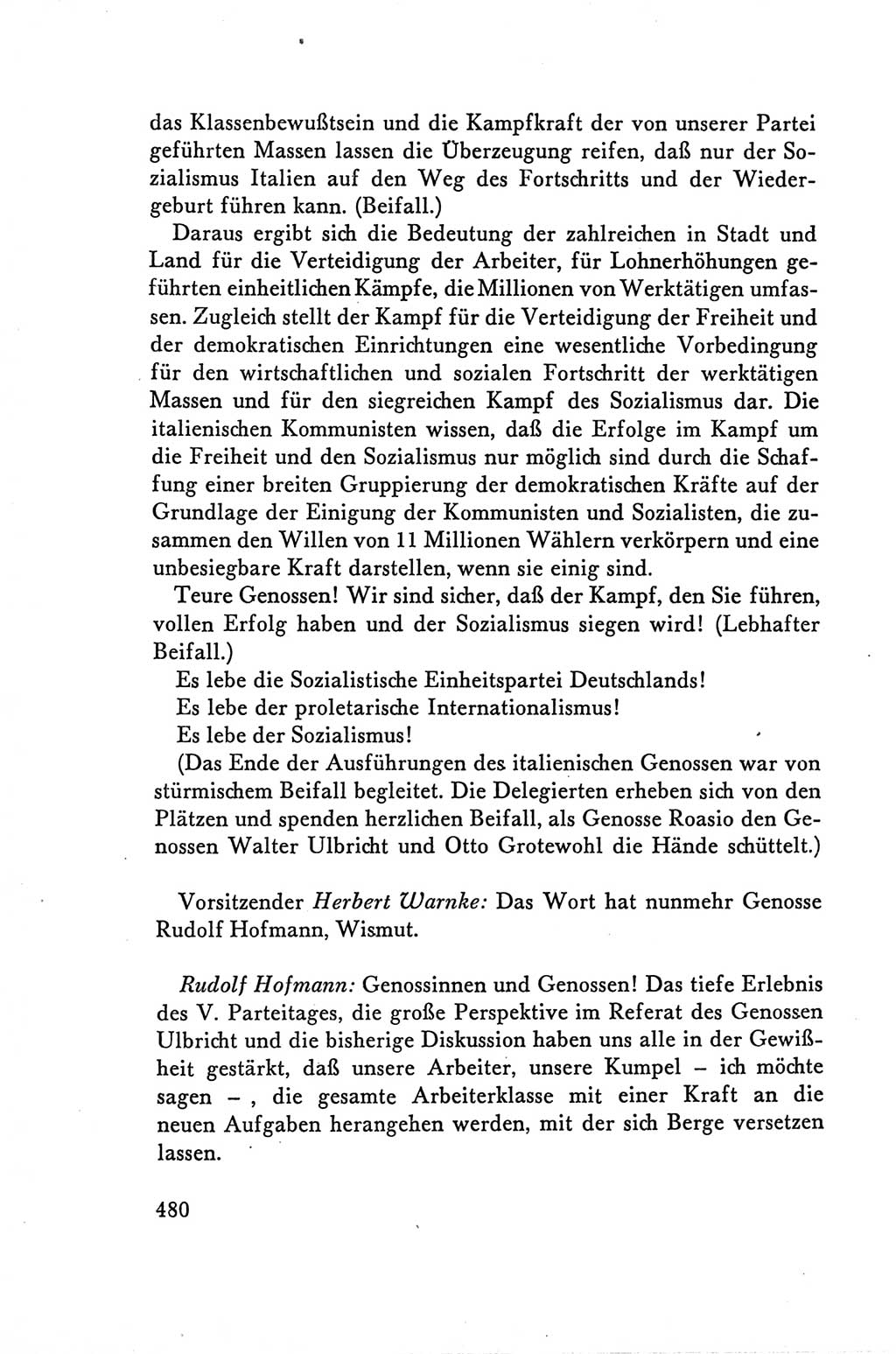 Protokoll der Verhandlungen des Ⅴ. Parteitages der Sozialistischen Einheitspartei Deutschlands (SED) [Deutsche Demokratische Republik (DDR)] 1958, Seite 480