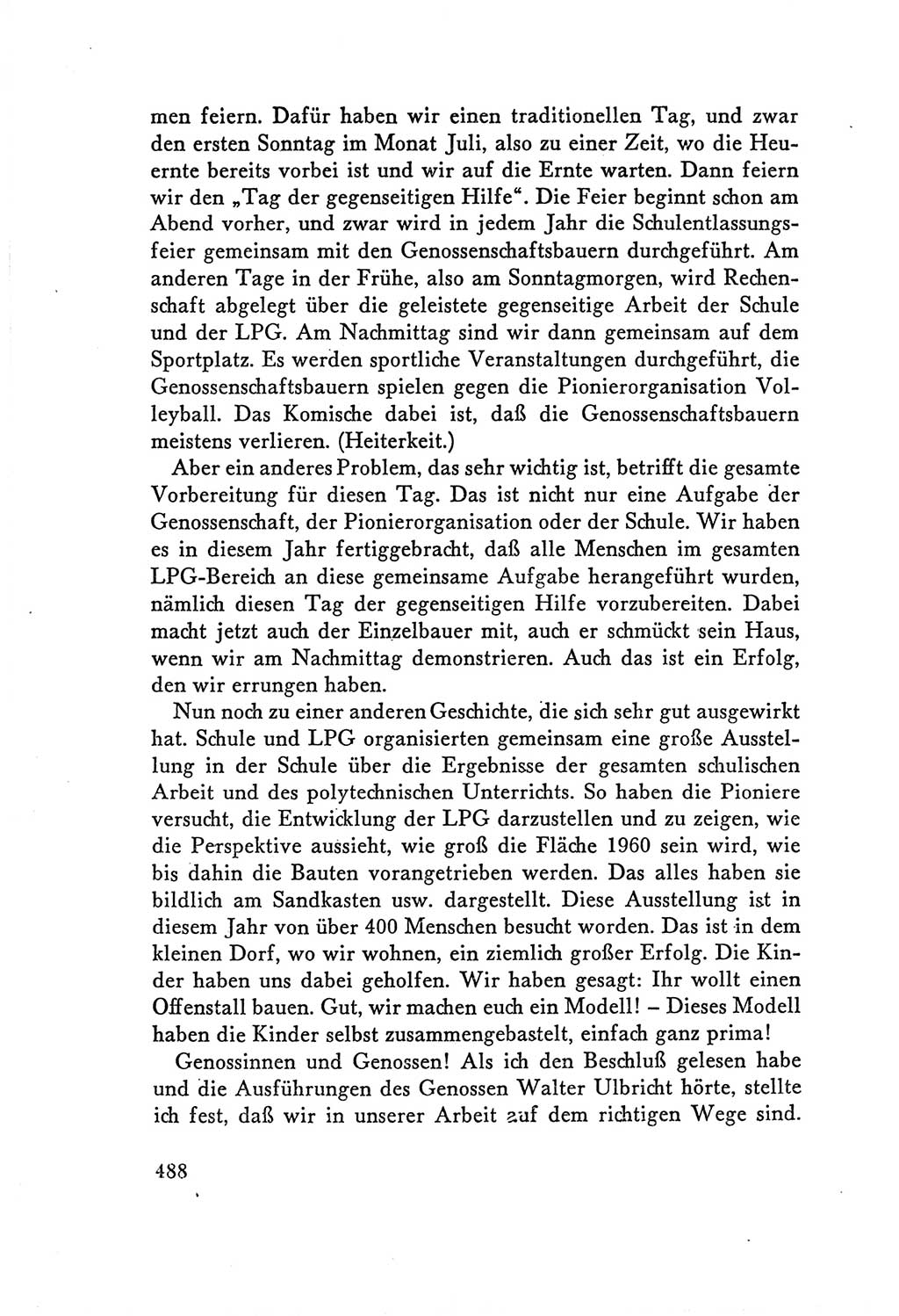 Protokoll der Verhandlungen des Ⅴ. Parteitages der Sozialistischen Einheitspartei Deutschlands (SED) [Deutsche Demokratische Republik (DDR)] 1958, Seite 488