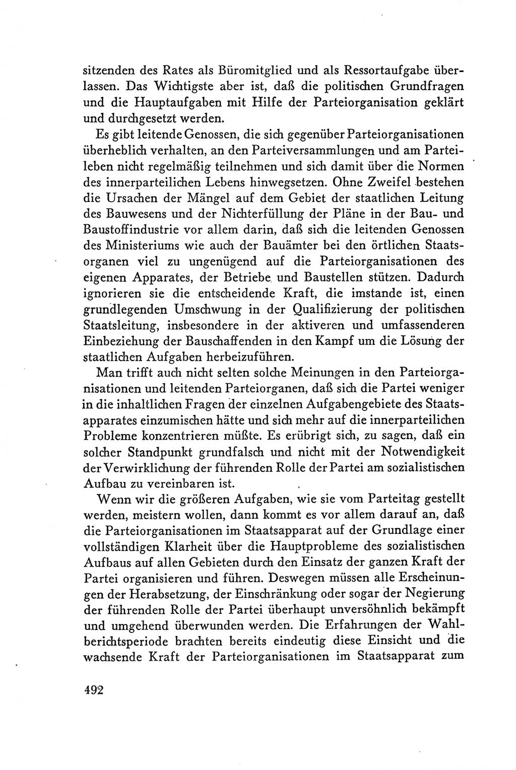 Protokoll der Verhandlungen des Ⅴ. Parteitages der Sozialistischen Einheitspartei Deutschlands (SED) [Deutsche Demokratische Republik (DDR)] 1958, Seite 492