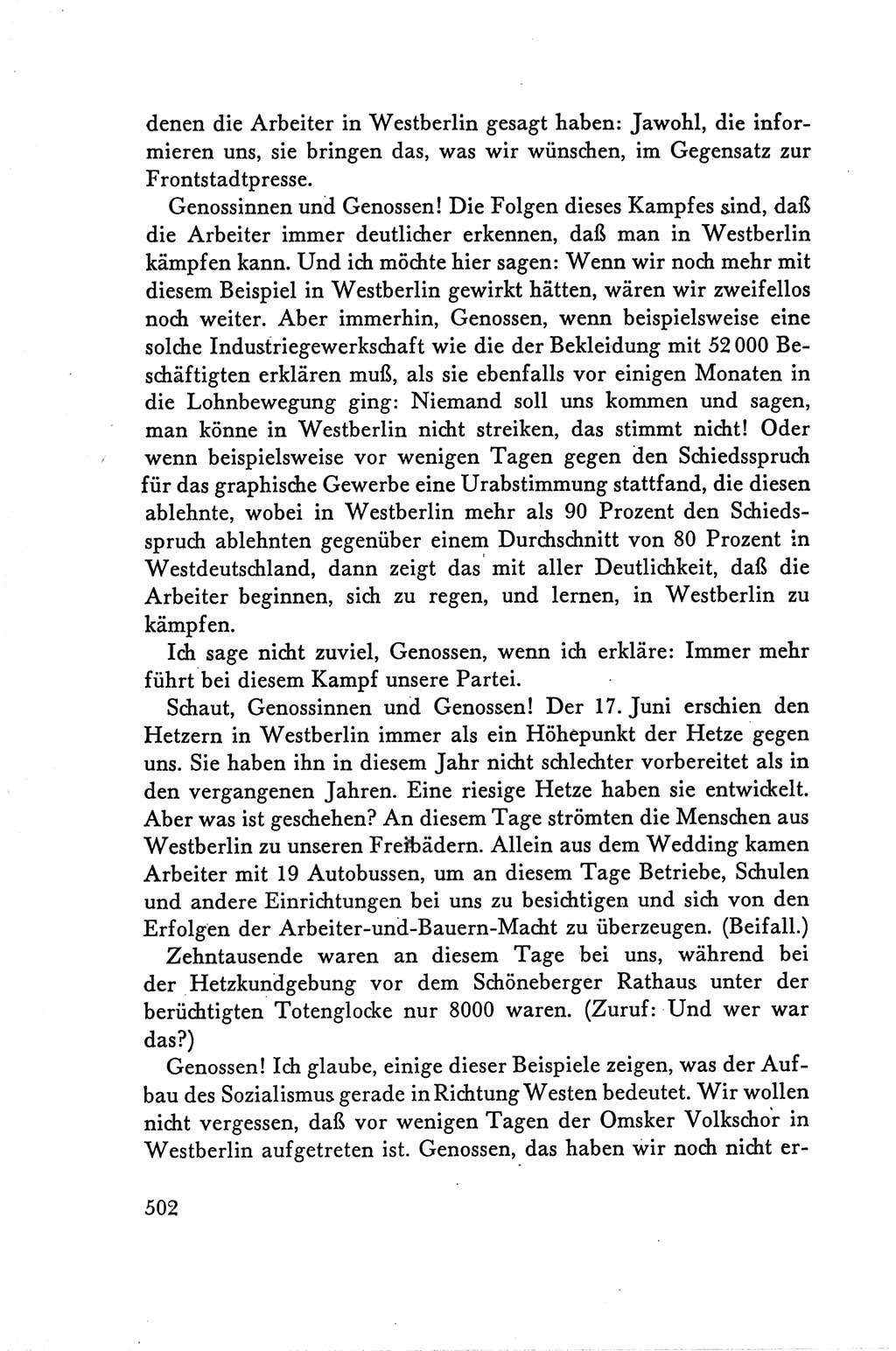 Protokoll der Verhandlungen des Ⅴ. Parteitages der Sozialistischen Einheitspartei Deutschlands (SED) [Deutsche Demokratische Republik (DDR)] 1958, Seite 502