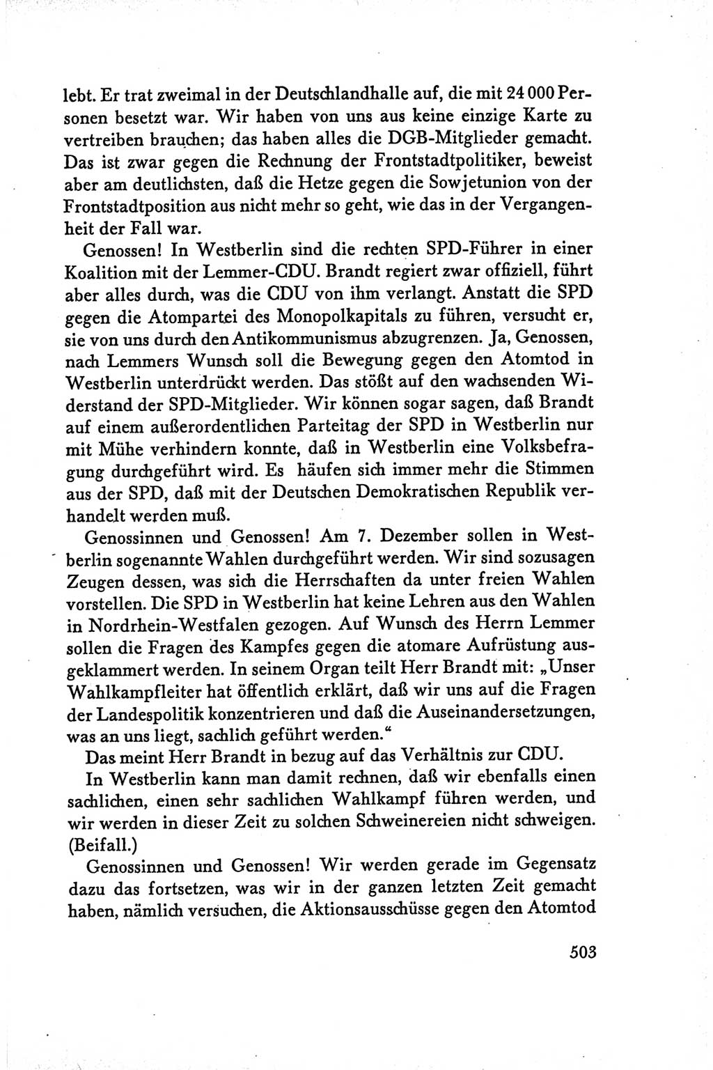 Protokoll der Verhandlungen des Ⅴ. Parteitages der Sozialistischen Einheitspartei Deutschlands (SED) [Deutsche Demokratische Republik (DDR)] 1958, Seite 503