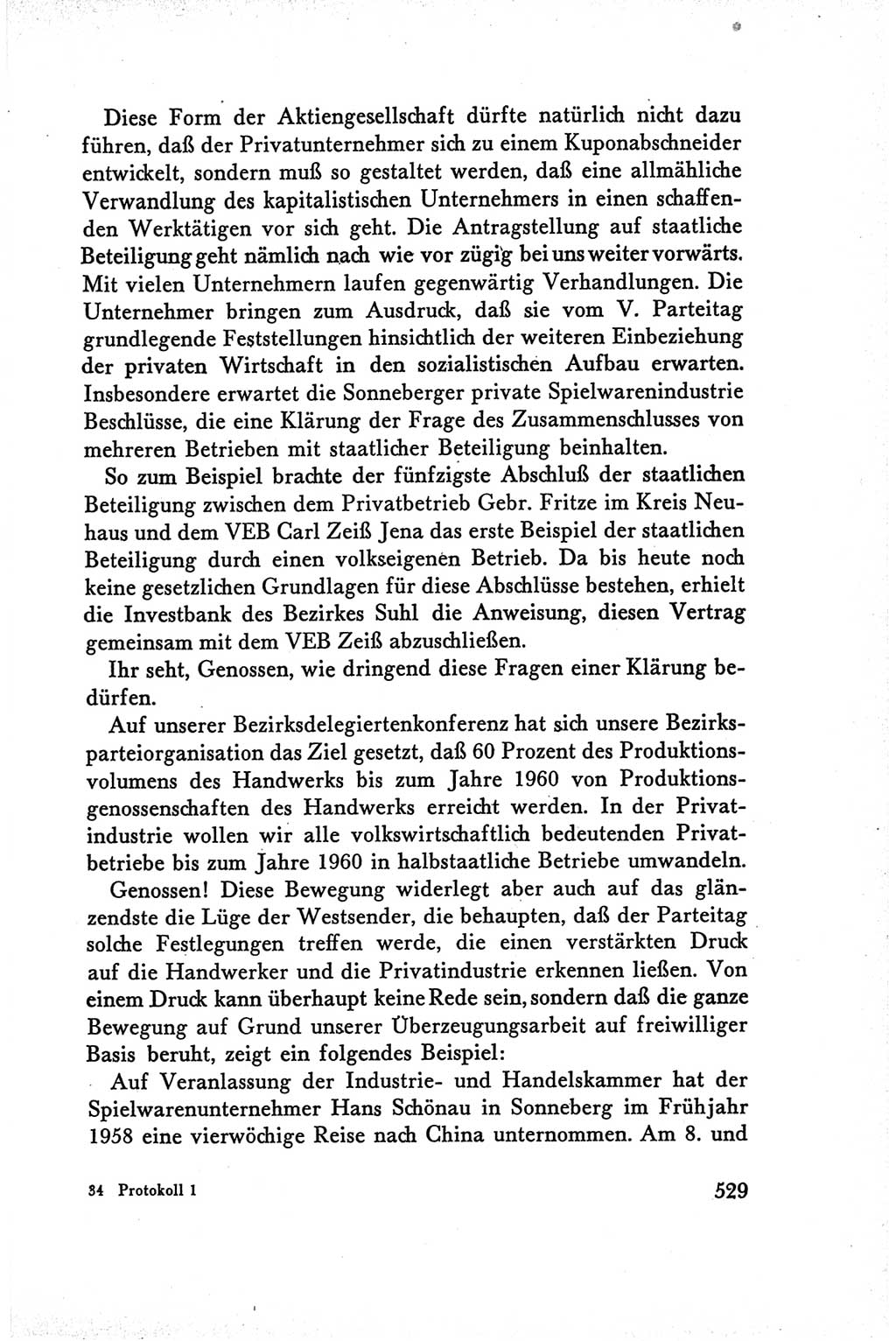 Protokoll der Verhandlungen des Ⅴ. Parteitages der Sozialistischen Einheitspartei Deutschlands (SED) [Deutsche Demokratische Republik (DDR)] 1958, Seite 529