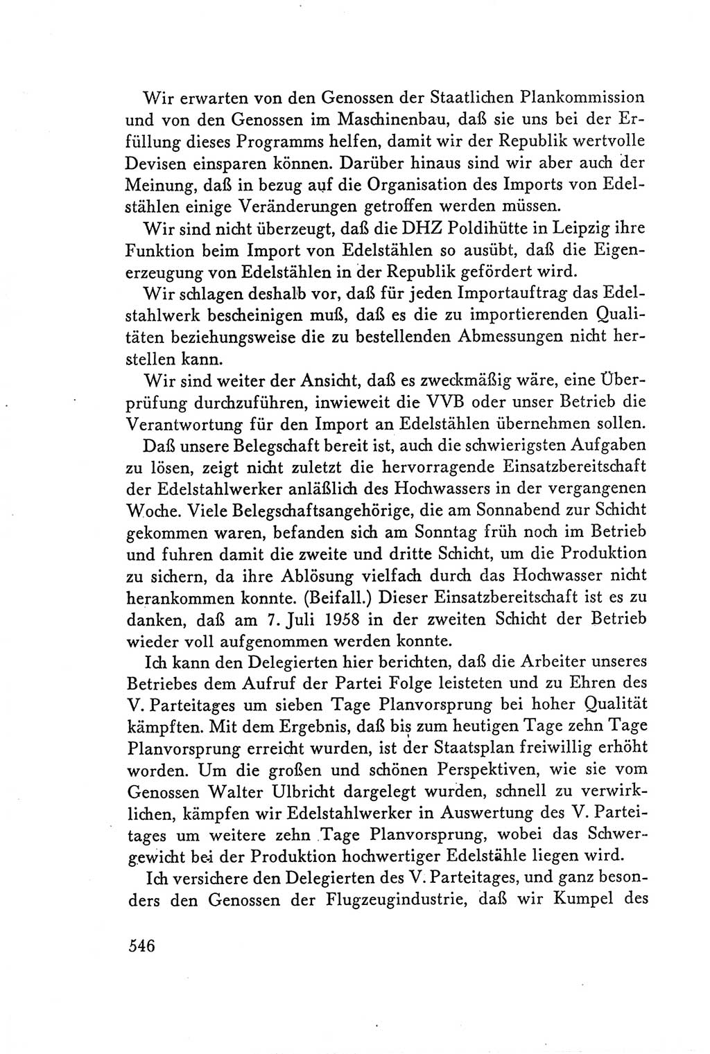 Protokoll der Verhandlungen des Ⅴ. Parteitages der Sozialistischen Einheitspartei Deutschlands (SED) [Deutsche Demokratische Republik (DDR)] 1958, Seite 546