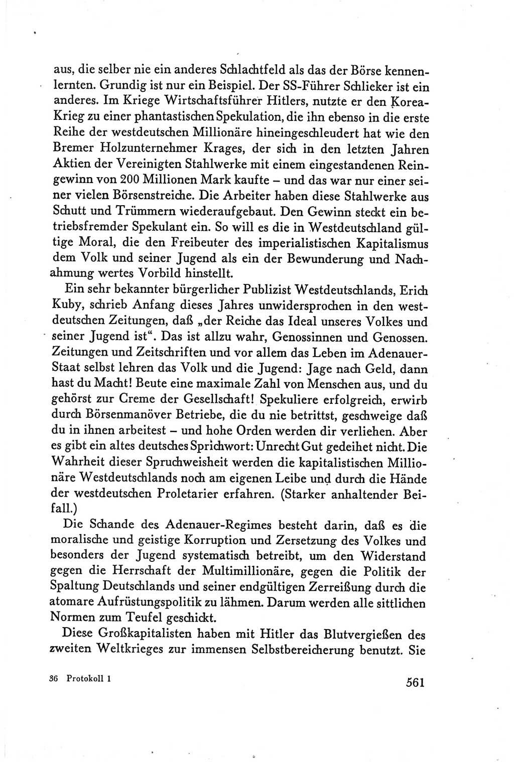 Protokoll der Verhandlungen des Ⅴ. Parteitages der Sozialistischen Einheitspartei Deutschlands (SED) [Deutsche Demokratische Republik (DDR)] 1958, Seite 561