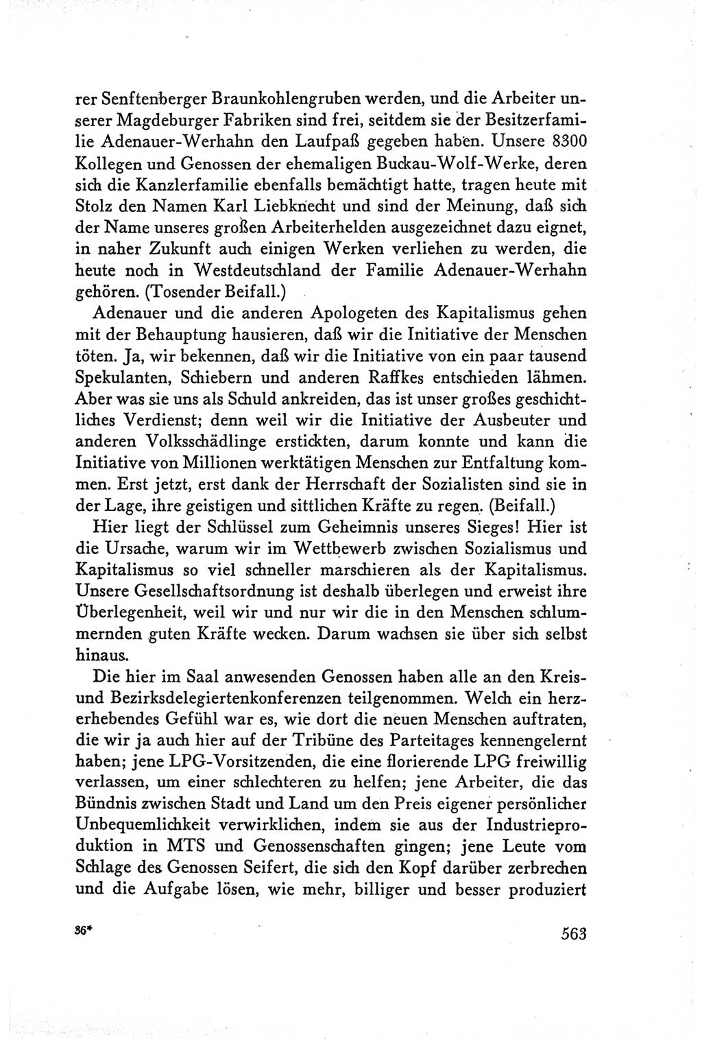 Protokoll der Verhandlungen des Ⅴ. Parteitages der Sozialistischen Einheitspartei Deutschlands (SED) [Deutsche Demokratische Republik (DDR)] 1958, Seite 563