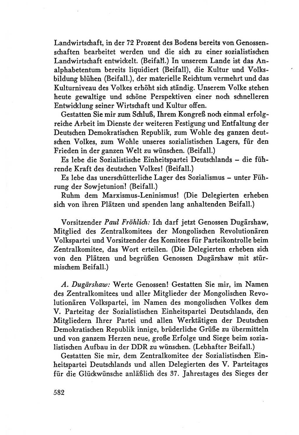 Protokoll der Verhandlungen des Ⅴ. Parteitages der Sozialistischen Einheitspartei Deutschlands (SED) [Deutsche Demokratische Republik (DDR)] 1958, Seite 582