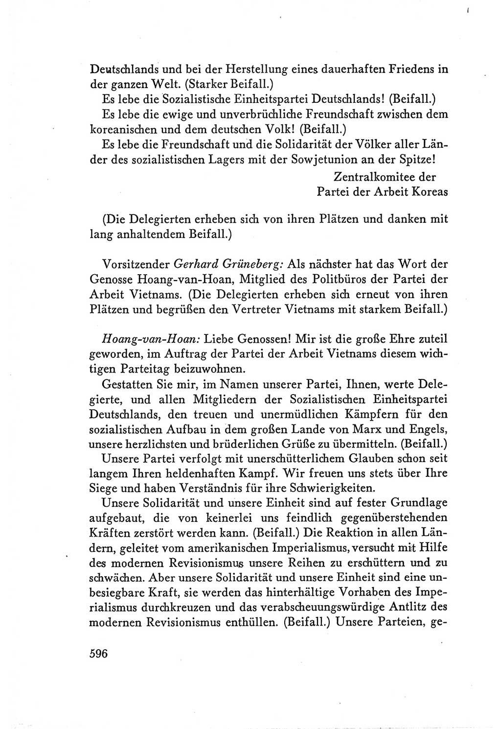 Protokoll der Verhandlungen des Ⅴ. Parteitages der Sozialistischen Einheitspartei Deutschlands (SED) [Deutsche Demokratische Republik (DDR)] 1958, Seite 596