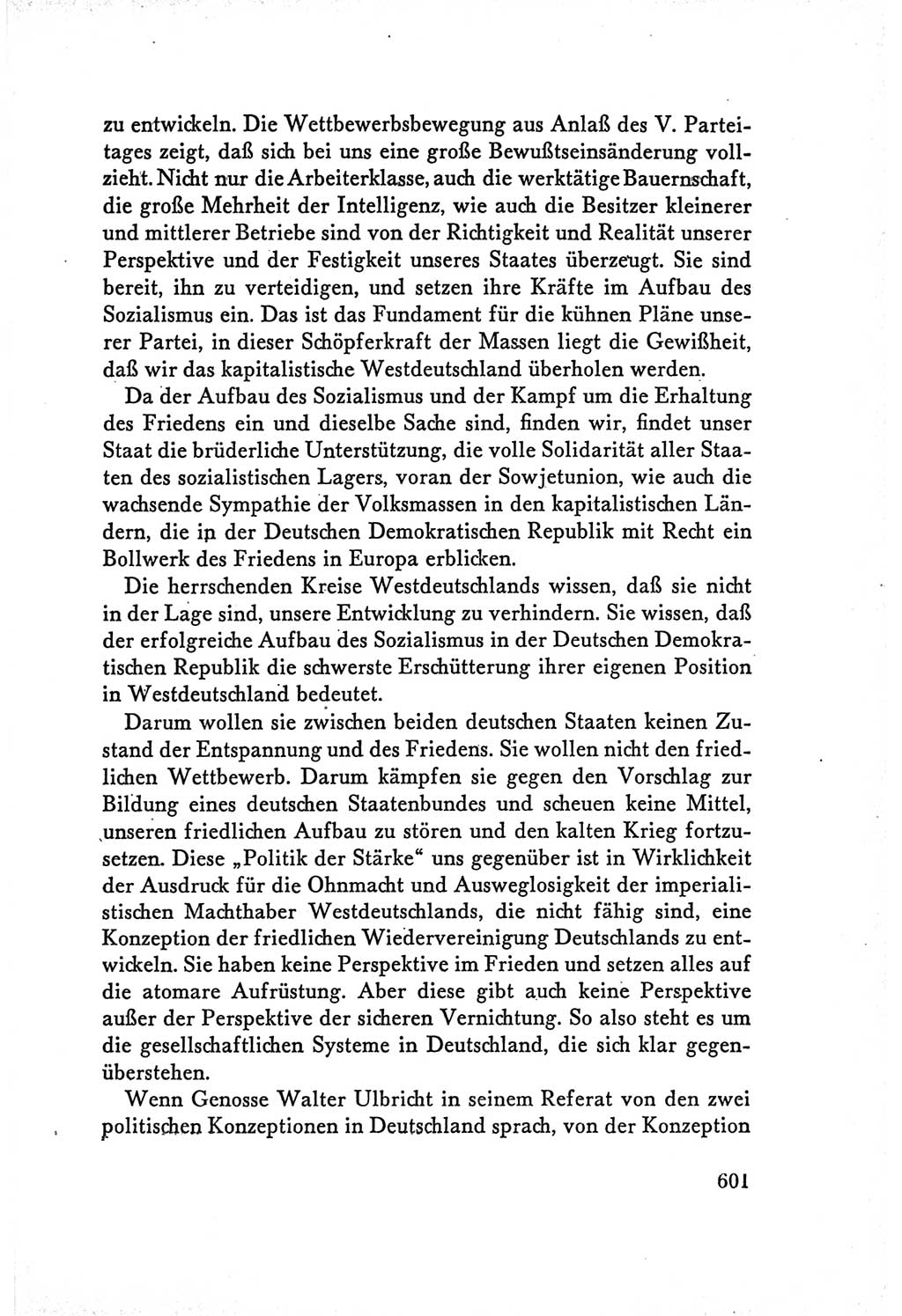 Protokoll der Verhandlungen des Ⅴ. Parteitages der Sozialistischen Einheitspartei Deutschlands (SED) [Deutsche Demokratische Republik (DDR)] 1958, Seite 601