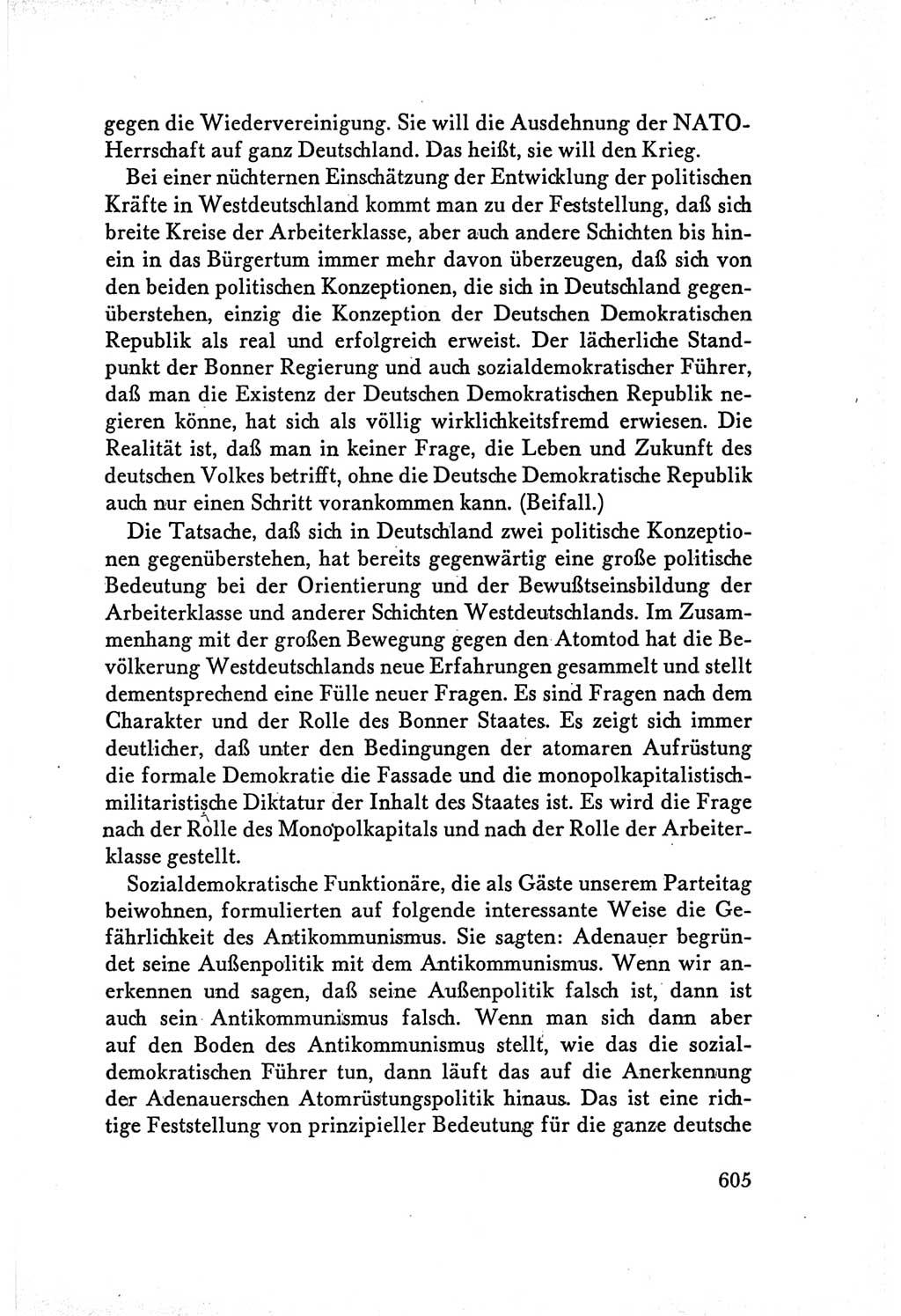 Protokoll der Verhandlungen des Ⅴ. Parteitages der Sozialistischen Einheitspartei Deutschlands (SED) [Deutsche Demokratische Republik (DDR)] 1958, Seite 605