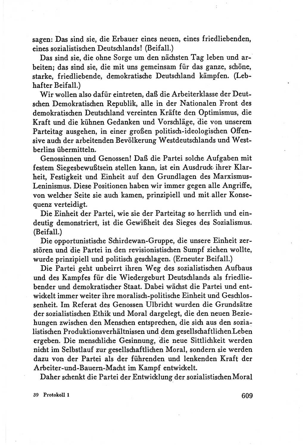 Protokoll der Verhandlungen des Ⅴ. Parteitages der Sozialistischen Einheitspartei Deutschlands (SED) [Deutsche Demokratische Republik (DDR)] 1958, Seite 609