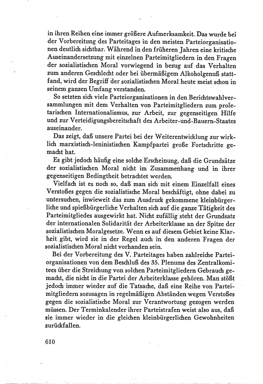 Protokoll der Verhandlungen des Ⅴ. Parteitages der Sozialistischen Einheitspartei Deutschlands (SED) [Deutsche Demokratische Republik (DDR)] 1958, Seite 610