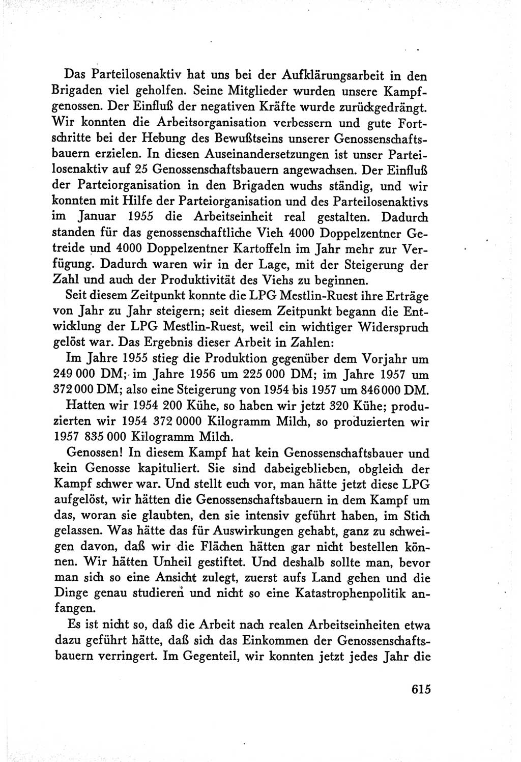 Protokoll der Verhandlungen des Ⅴ. Parteitages der Sozialistischen Einheitspartei Deutschlands (SED) [Deutsche Demokratische Republik (DDR)] 1958, Seite 615