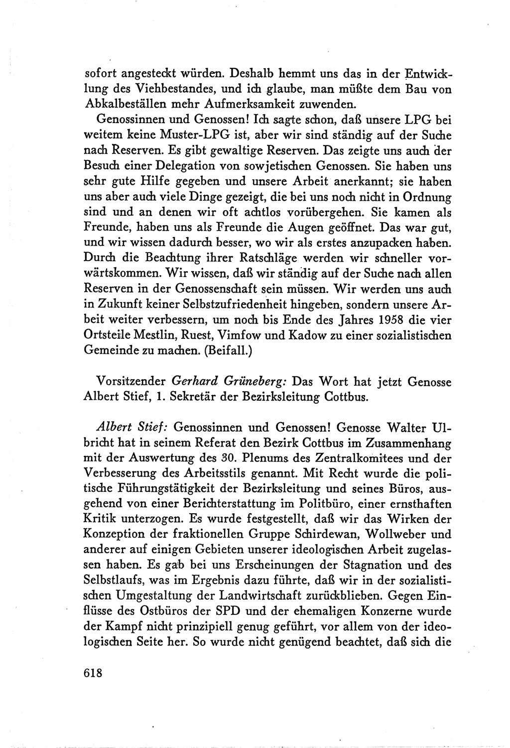 Protokoll der Verhandlungen des Ⅴ. Parteitages der Sozialistischen Einheitspartei Deutschlands (SED) [Deutsche Demokratische Republik (DDR)] 1958, Seite 618