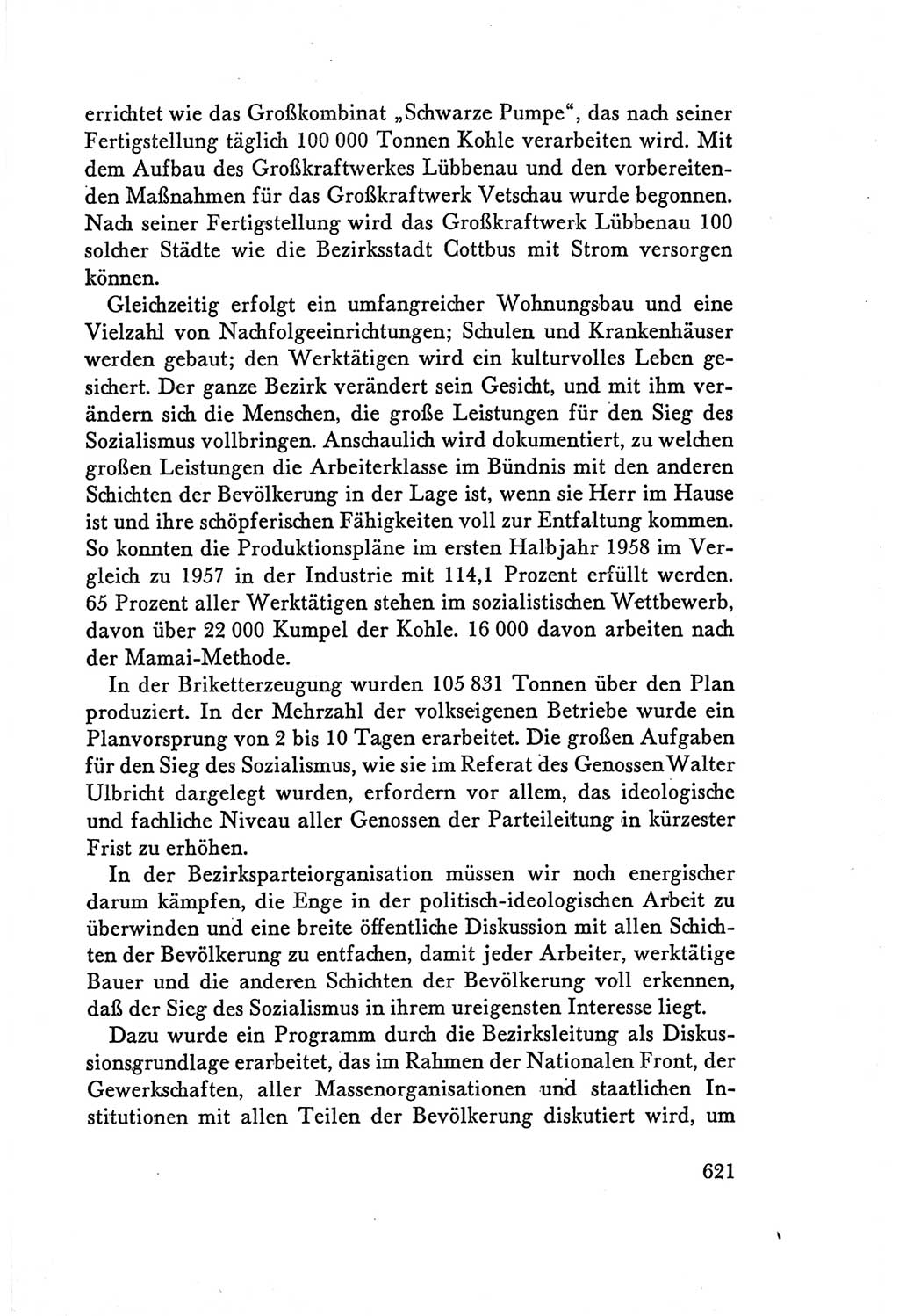 Protokoll der Verhandlungen des Ⅴ. Parteitages der Sozialistischen Einheitspartei Deutschlands (SED) [Deutsche Demokratische Republik (DDR)] 1958, Seite 621