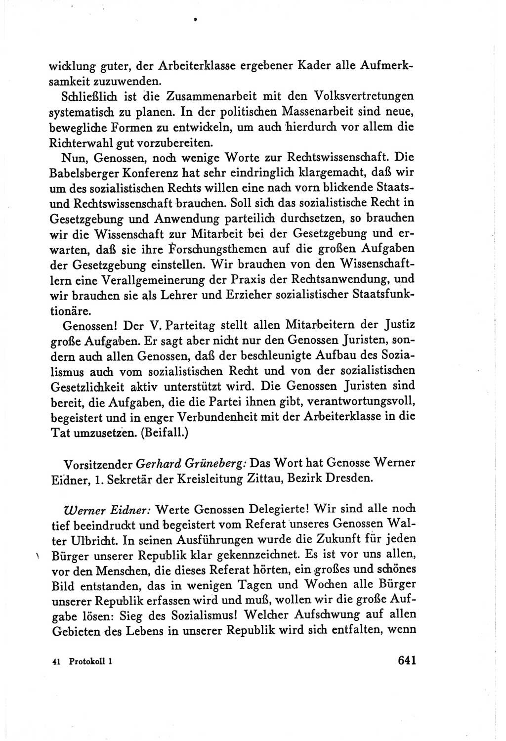 Protokoll der Verhandlungen des Ⅴ. Parteitages der Sozialistischen Einheitspartei Deutschlands (SED) [Deutsche Demokratische Republik (DDR)] 1958, Seite 641
