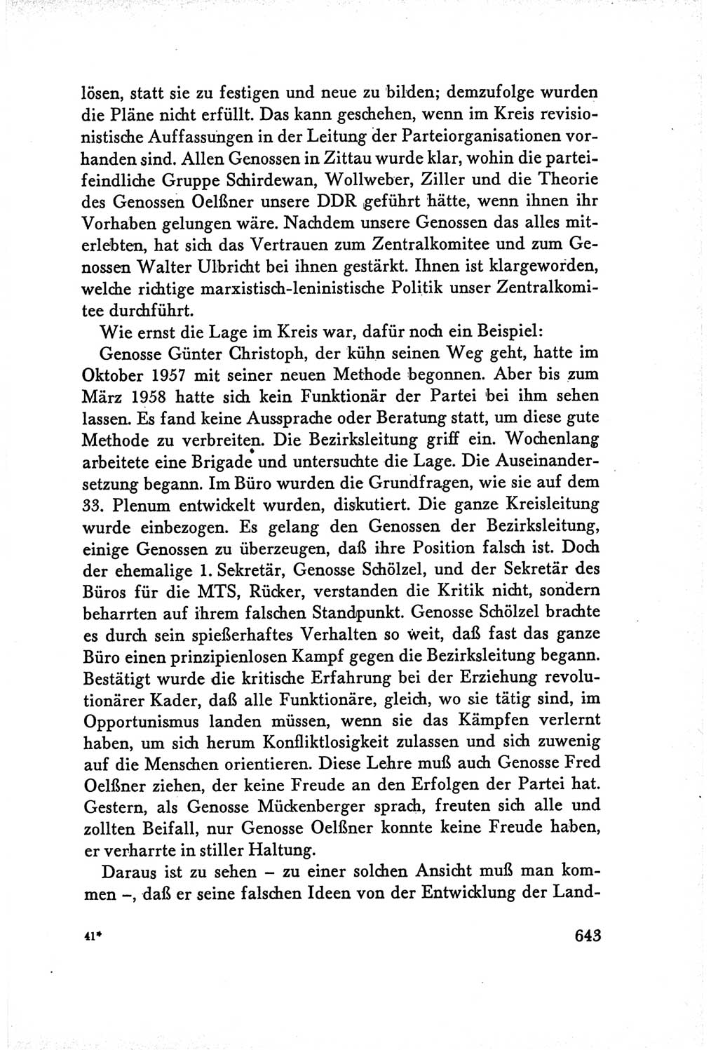 Protokoll der Verhandlungen des Ⅴ. Parteitages der Sozialistischen Einheitspartei Deutschlands (SED) [Deutsche Demokratische Republik (DDR)] 1958, Seite 643