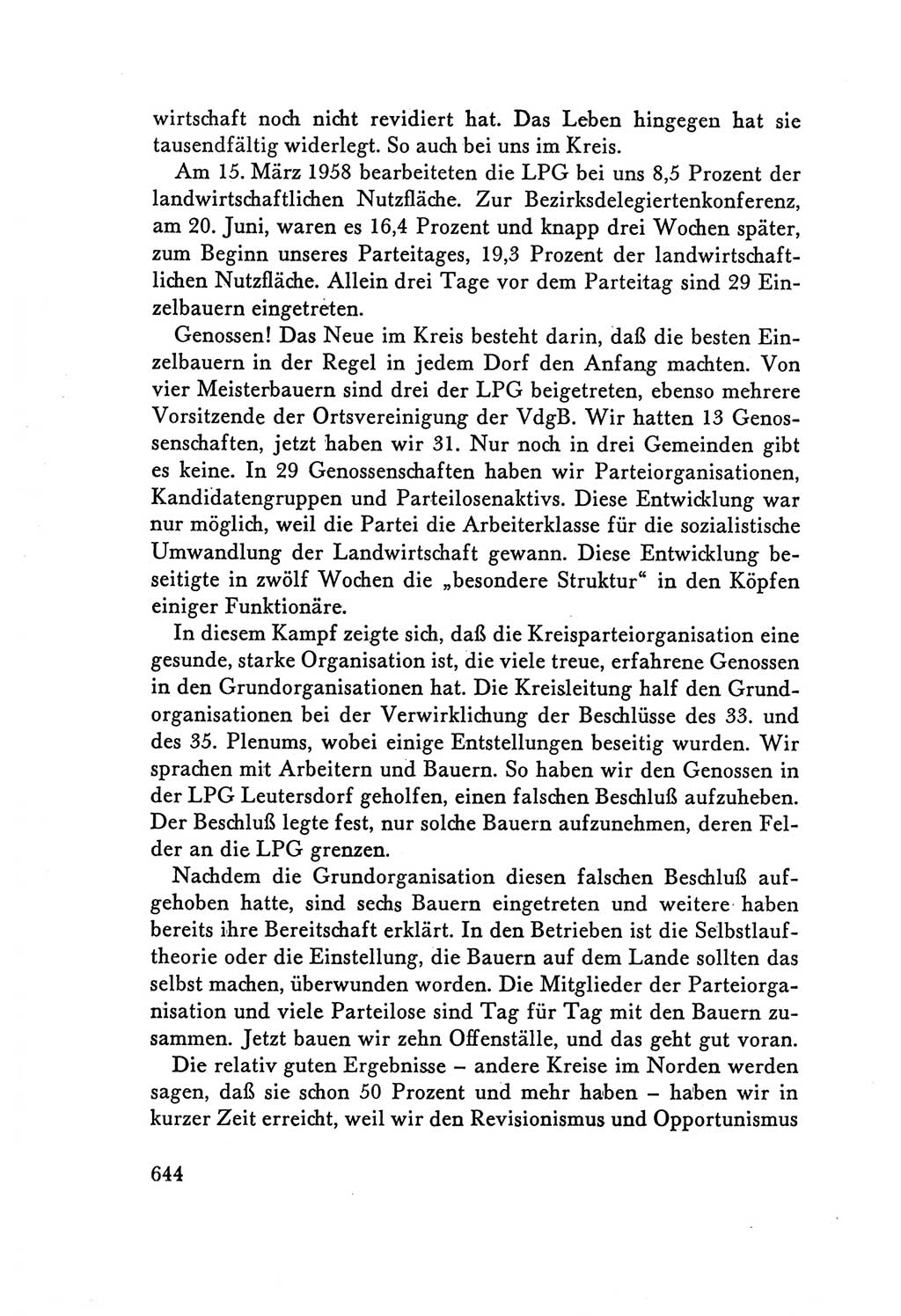 Protokoll der Verhandlungen des Ⅴ. Parteitages der Sozialistischen Einheitspartei Deutschlands (SED) [Deutsche Demokratische Republik (DDR)] 1958, Seite 644