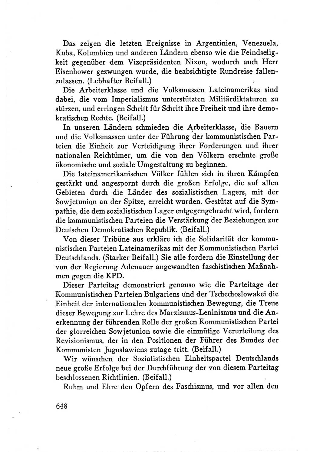 Protokoll der Verhandlungen des Ⅴ. Parteitages der Sozialistischen Einheitspartei Deutschlands (SED) [Deutsche Demokratische Republik (DDR)] 1958, Seite 648
