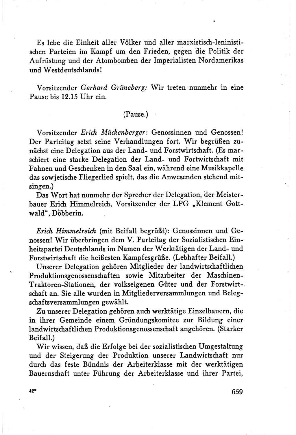 Protokoll der Verhandlungen des Ⅴ. Parteitages der Sozialistischen Einheitspartei Deutschlands (SED) [Deutsche Demokratische Republik (DDR)] 1958, Seite 659