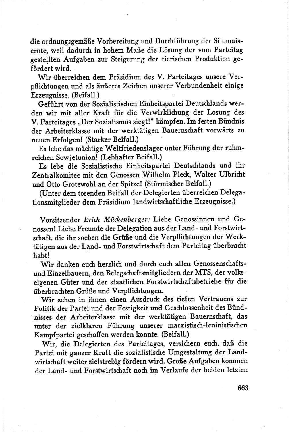 Protokoll der Verhandlungen des Ⅴ. Parteitages der Sozialistischen Einheitspartei Deutschlands (SED) [Deutsche Demokratische Republik (DDR)] 1958, Seite 663