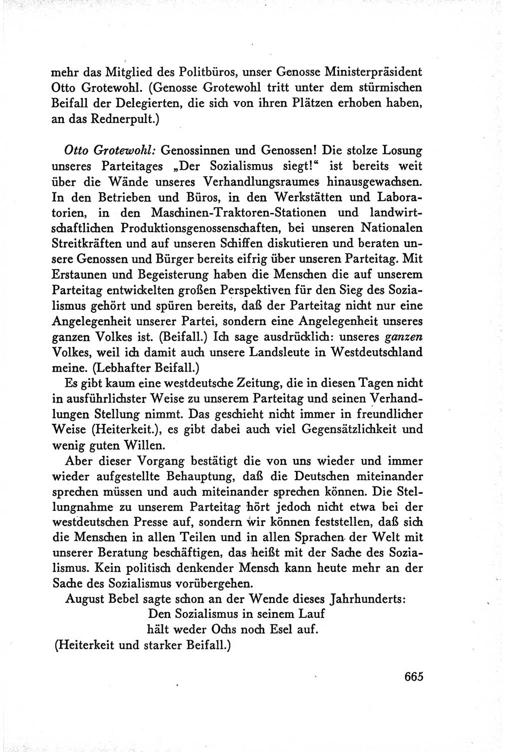 Protokoll der Verhandlungen des Ⅴ. Parteitages der Sozialistischen Einheitspartei Deutschlands (SED) [Deutsche Demokratische Republik (DDR)] 1958, Seite 665