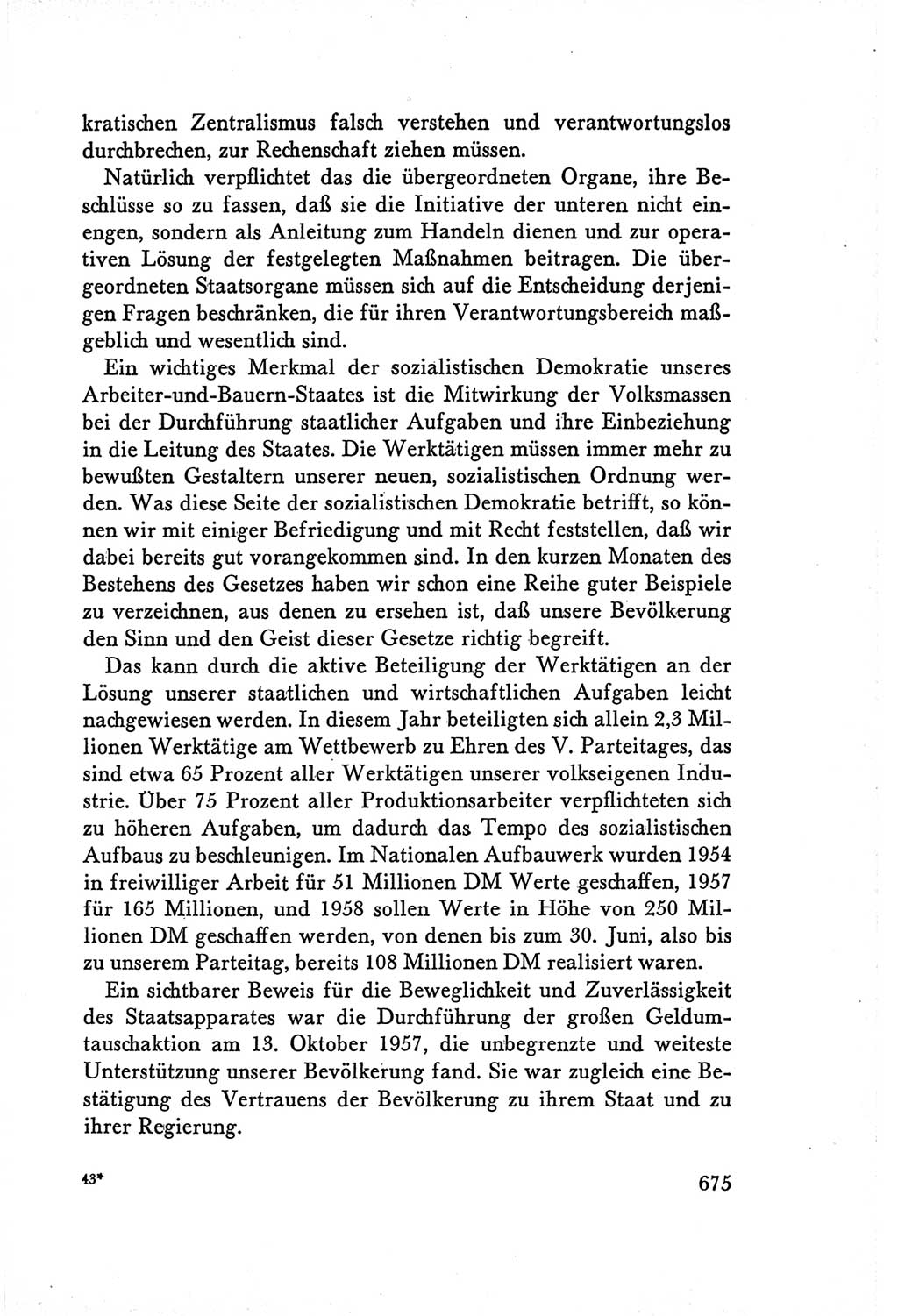 Protokoll der Verhandlungen des Ⅴ. Parteitages der Sozialistischen Einheitspartei Deutschlands (SED) [Deutsche Demokratische Republik (DDR)] 1958, Seite 675