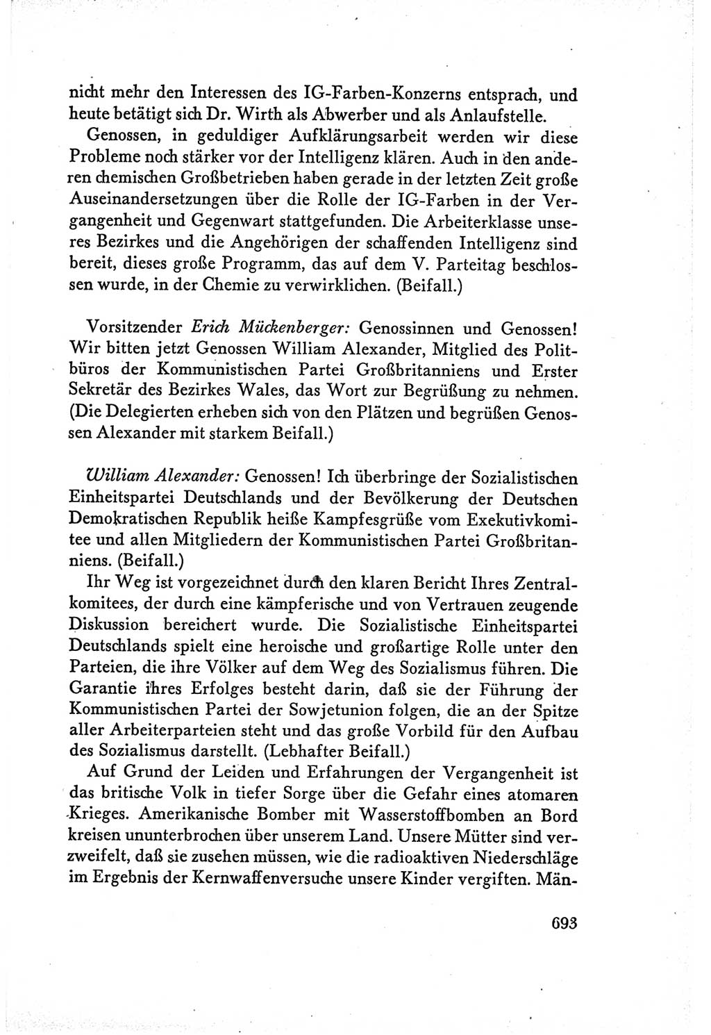 Protokoll der Verhandlungen des Ⅴ. Parteitages der Sozialistischen Einheitspartei Deutschlands (SED) [Deutsche Demokratische Republik (DDR)] 1958, Seite 693