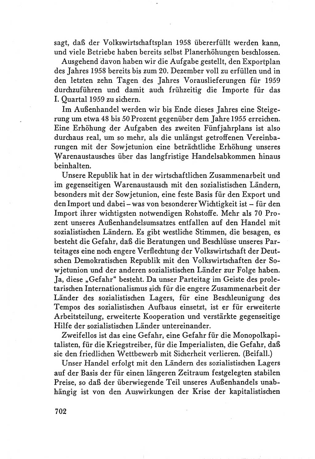 Protokoll der Verhandlungen des Ⅴ. Parteitages der Sozialistischen Einheitspartei Deutschlands (SED) [Deutsche Demokratische Republik (DDR)] 1958, Seite 702