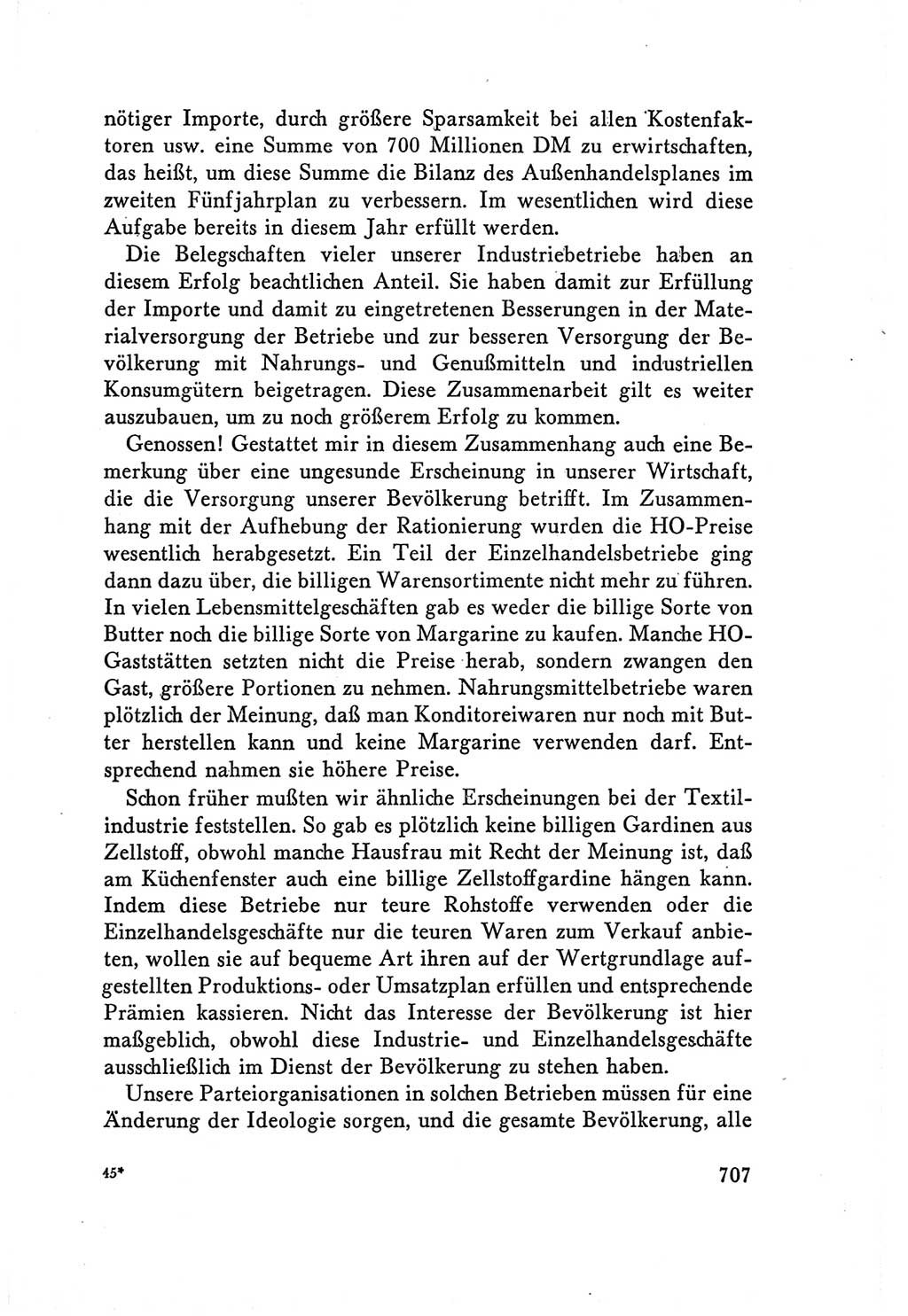 Protokoll der Verhandlungen des Ⅴ. Parteitages der Sozialistischen Einheitspartei Deutschlands (SED) [Deutsche Demokratische Republik (DDR)] 1958, Seite 707