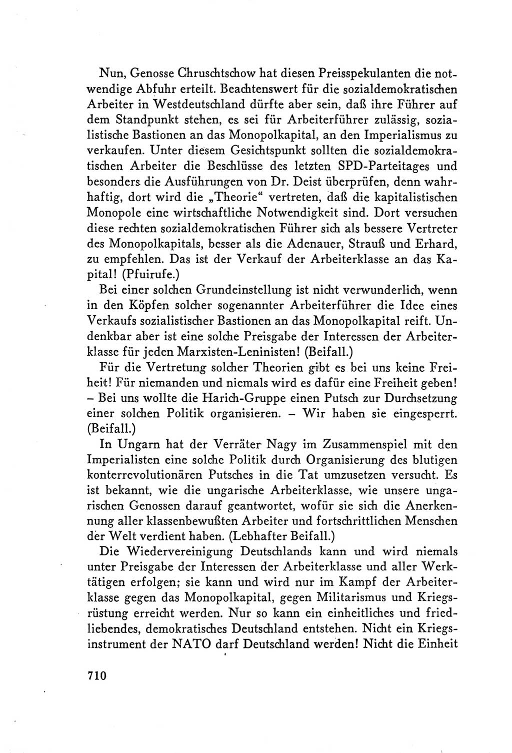 Protokoll der Verhandlungen des Ⅴ. Parteitages der Sozialistischen Einheitspartei Deutschlands (SED) [Deutsche Demokratische Republik (DDR)] 1958, Seite 710