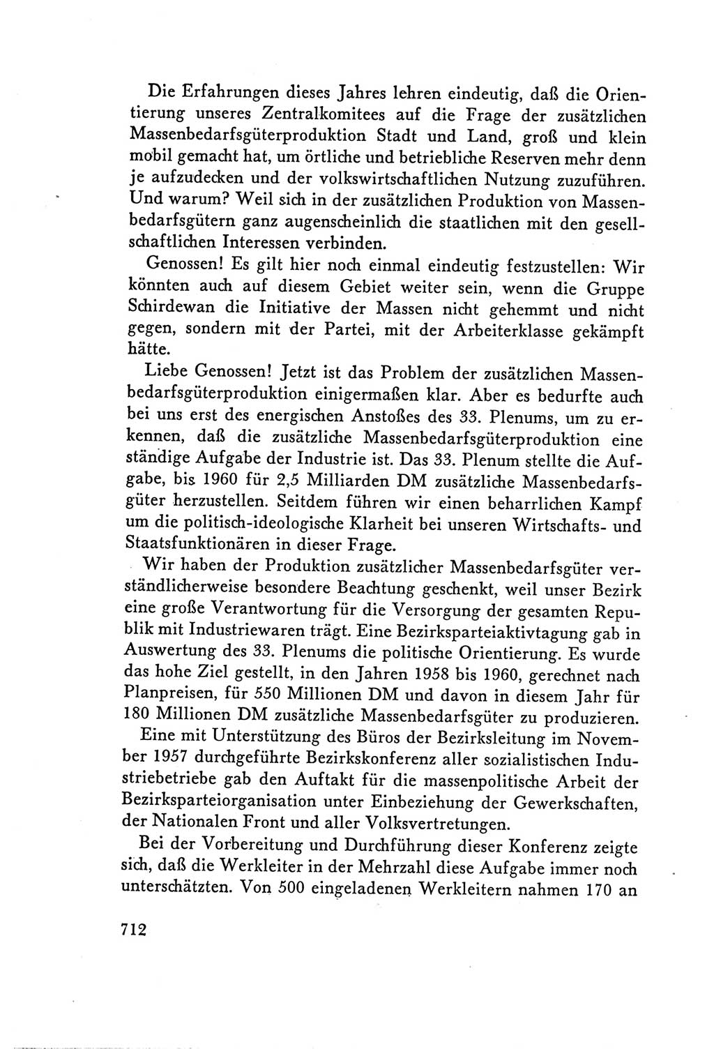 Protokoll der Verhandlungen des Ⅴ. Parteitages der Sozialistischen Einheitspartei Deutschlands (SED) [Deutsche Demokratische Republik (DDR)] 1958, Seite 712