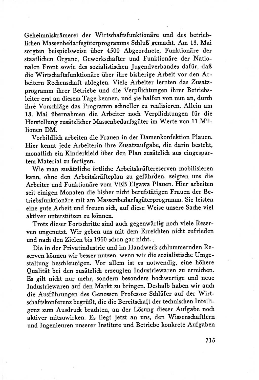 Protokoll der Verhandlungen des Ⅴ. Parteitages der Sozialistischen Einheitspartei Deutschlands (SED) [Deutsche Demokratische Republik (DDR)] 1958, Seite 715