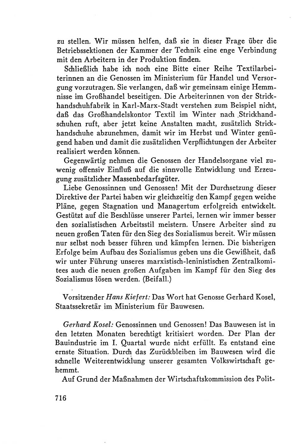 Protokoll der Verhandlungen des Ⅴ. Parteitages der Sozialistischen Einheitspartei Deutschlands (SED) [Deutsche Demokratische Republik (DDR)] 1958, Seite 716