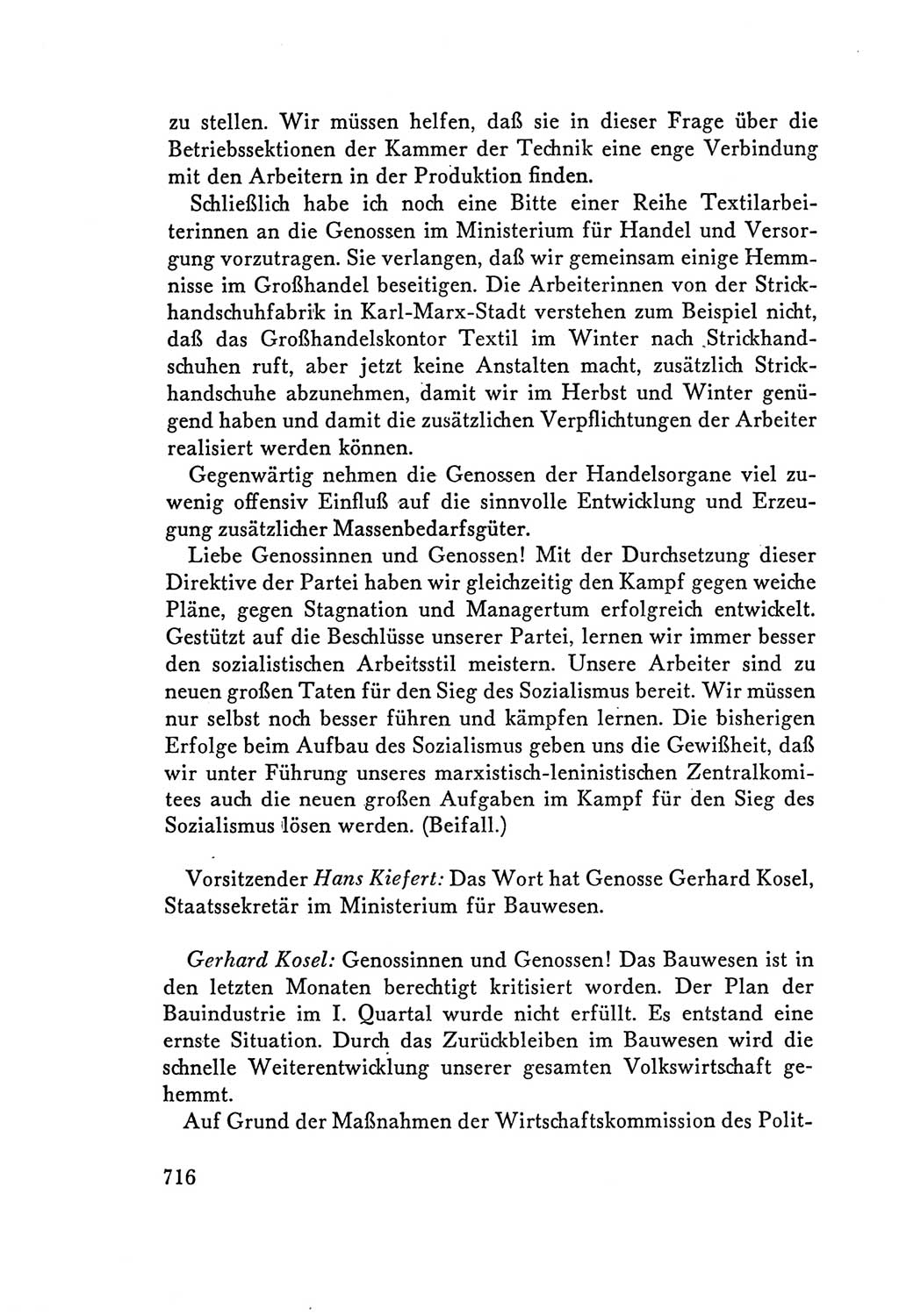 Protokoll der Verhandlungen des Ⅴ. Parteitages der Sozialistischen Einheitspartei Deutschlands (SED) [Deutsche Demokratische Republik (DDR)] 1958, Seite 716