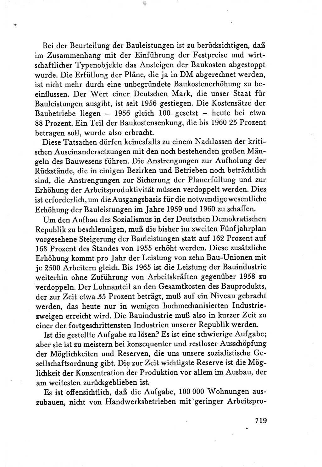 Protokoll der Verhandlungen des Ⅴ. Parteitages der Sozialistischen Einheitspartei Deutschlands (SED) [Deutsche Demokratische Republik (DDR)] 1958, Seite 719