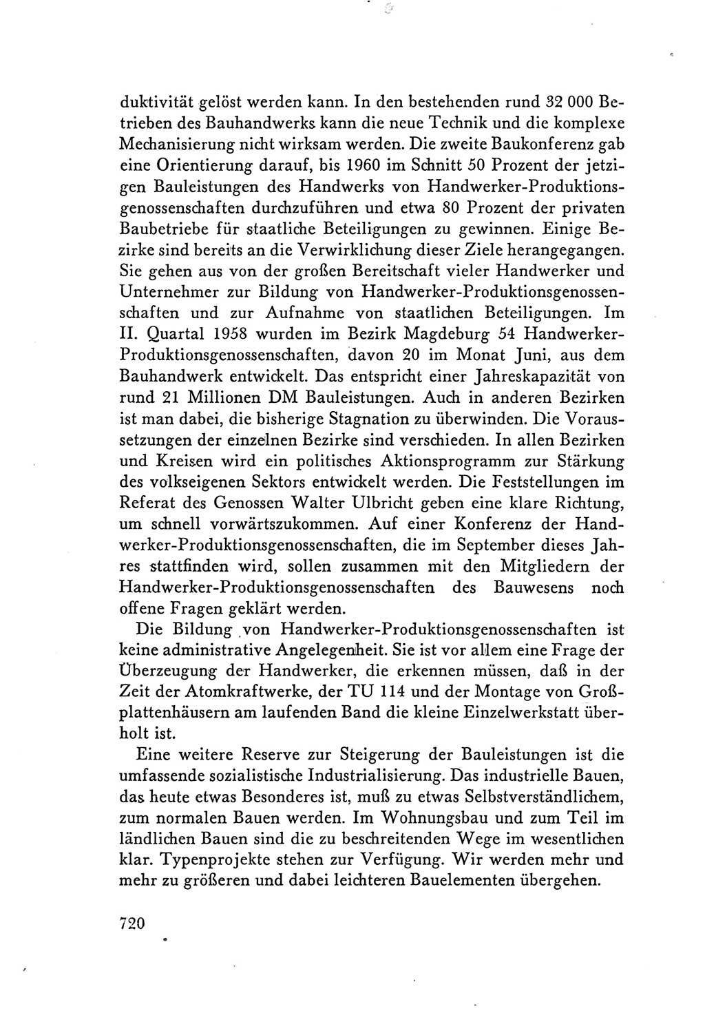 Protokoll der Verhandlungen des Ⅴ. Parteitages der Sozialistischen Einheitspartei Deutschlands (SED) [Deutsche Demokratische Republik (DDR)] 1958, Seite 720