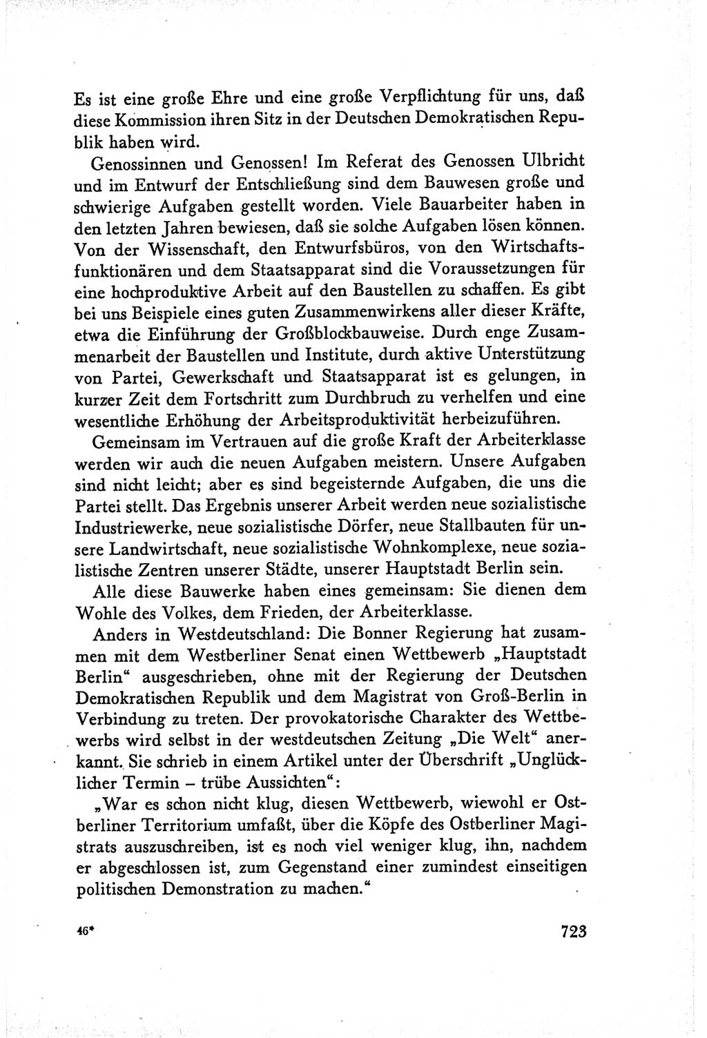 Protokoll der Verhandlungen des Ⅴ. Parteitages der Sozialistischen Einheitspartei Deutschlands (SED) [Deutsche Demokratische Republik (DDR)] 1958, Seite 723