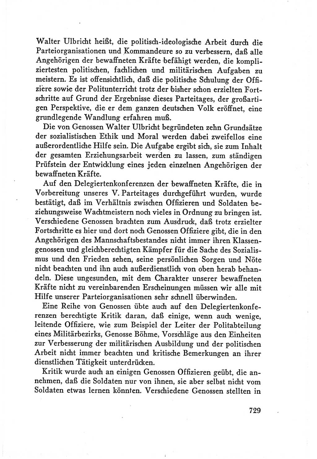 Protokoll der Verhandlungen des Ⅴ. Parteitages der Sozialistischen Einheitspartei Deutschlands (SED) [Deutsche Demokratische Republik (DDR)] 1958, Seite 729