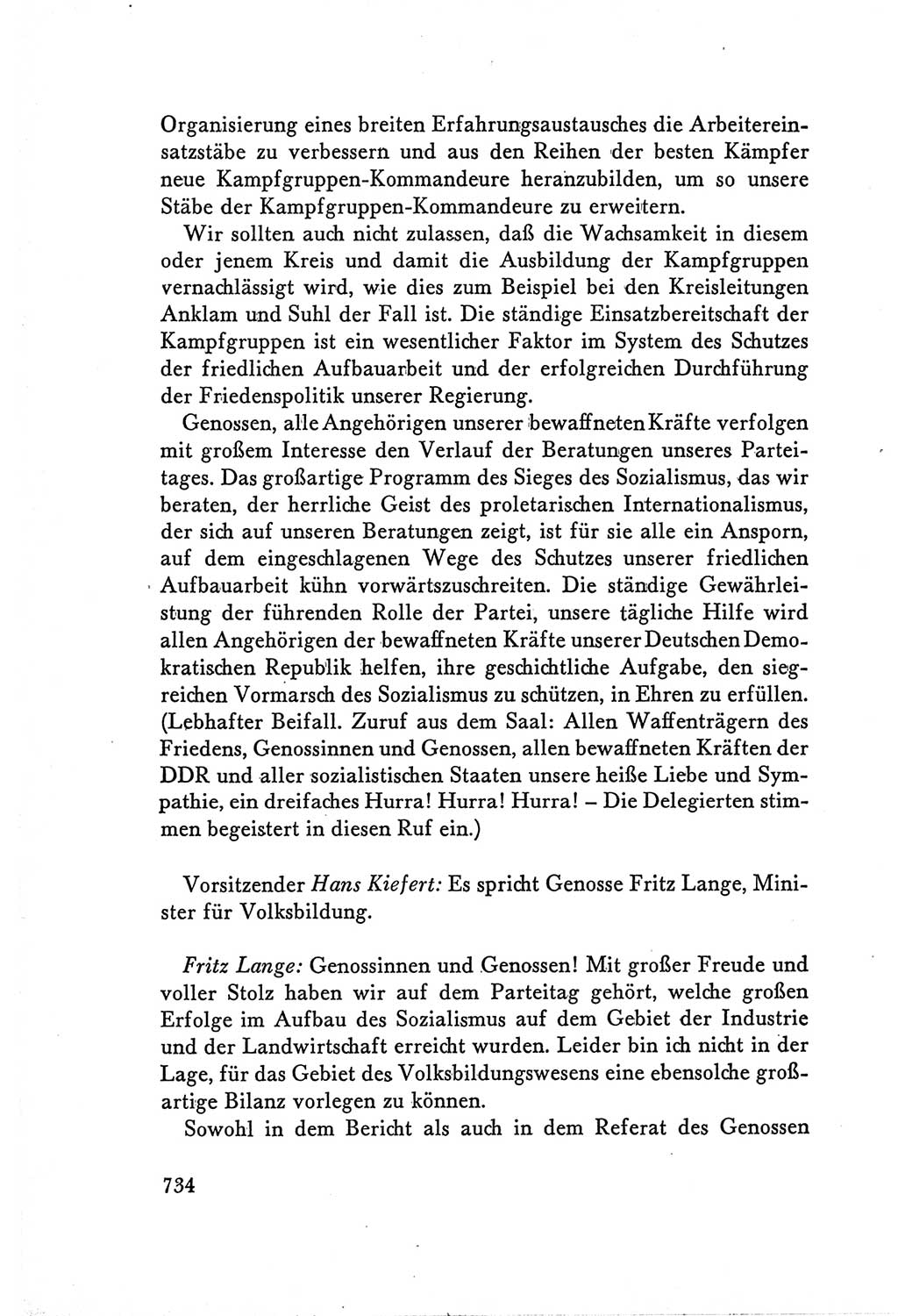 Protokoll der Verhandlungen des Ⅴ. Parteitages der Sozialistischen Einheitspartei Deutschlands (SED) [Deutsche Demokratische Republik (DDR)] 1958, Seite 734