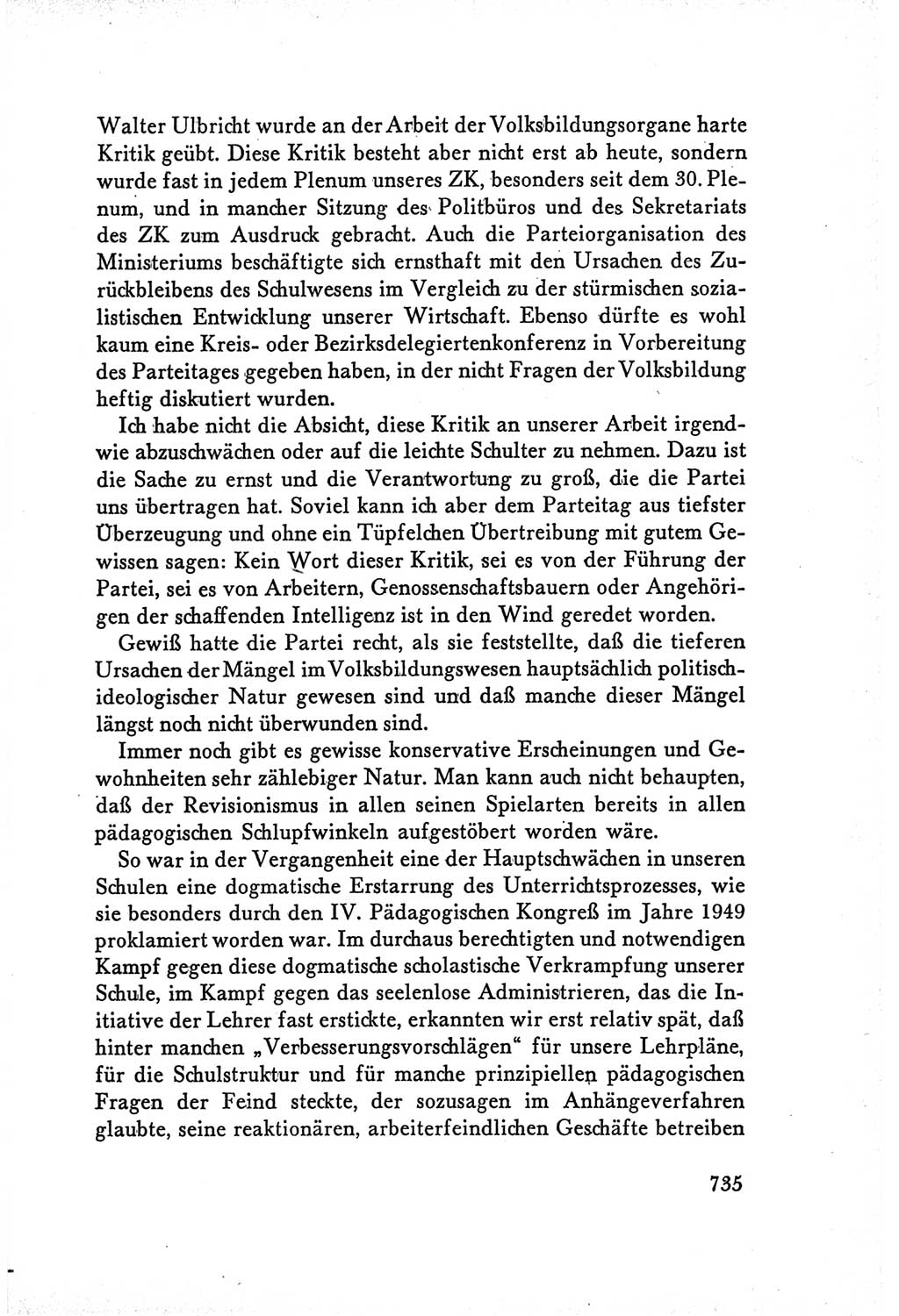 Protokoll der Verhandlungen des Ⅴ. Parteitages der Sozialistischen Einheitspartei Deutschlands (SED) [Deutsche Demokratische Republik (DDR)] 1958, Seite 735