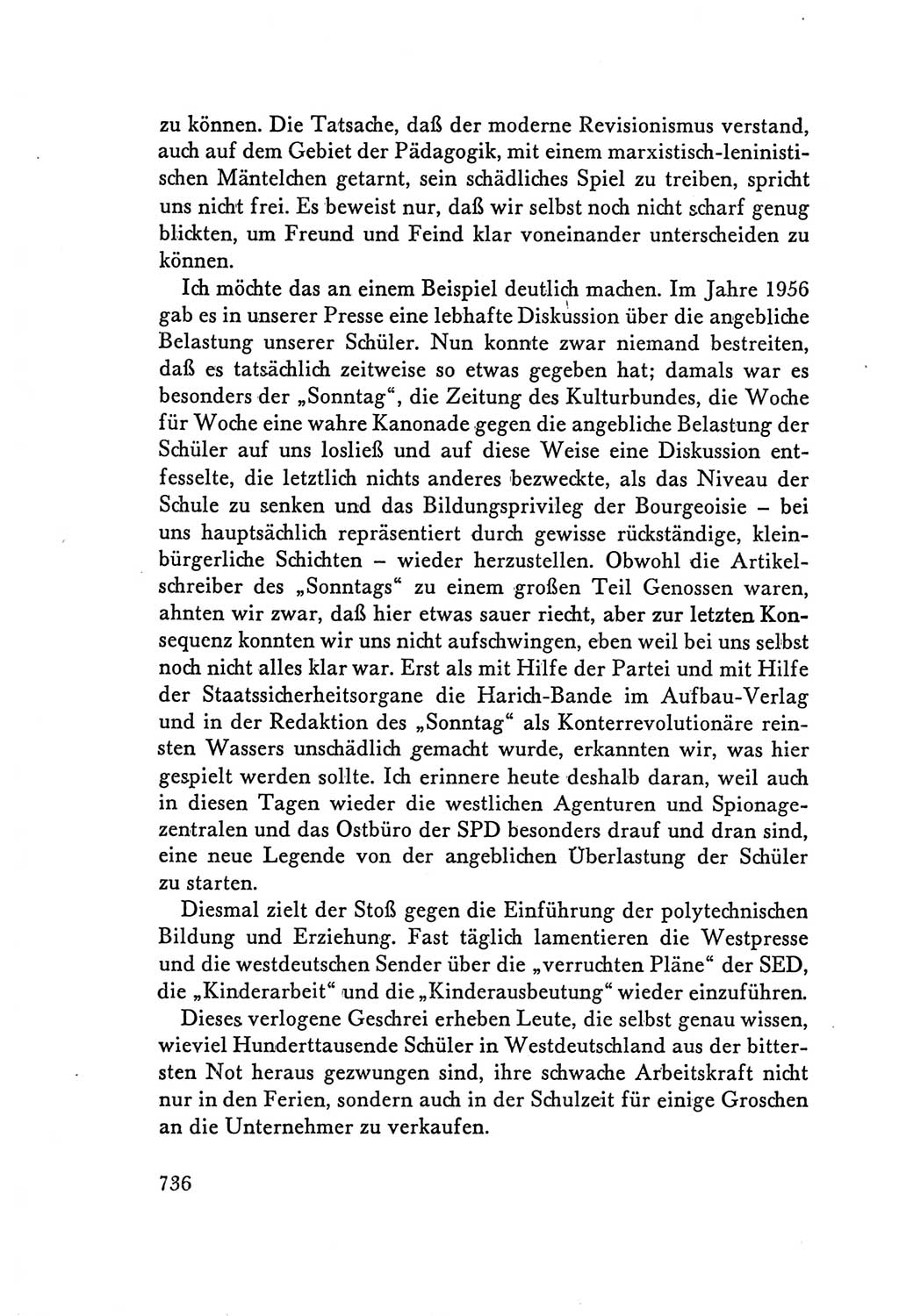 Protokoll der Verhandlungen des Ⅴ. Parteitages der Sozialistischen Einheitspartei Deutschlands (SED) [Deutsche Demokratische Republik (DDR)] 1958, Seite 736